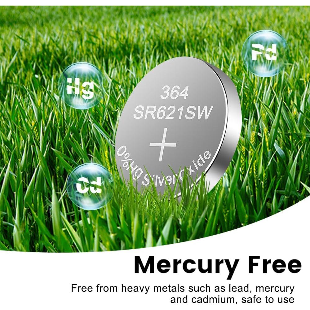 Paquete de 10 Baterías de Reloj 364 Vtreneg 1.55V Alcalinas