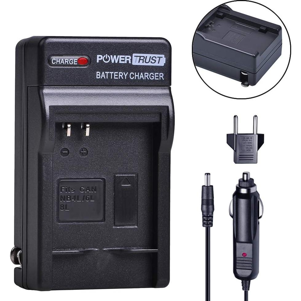 2 Baterías NB-4L + Cargador Rápido PowerTrust para Canon