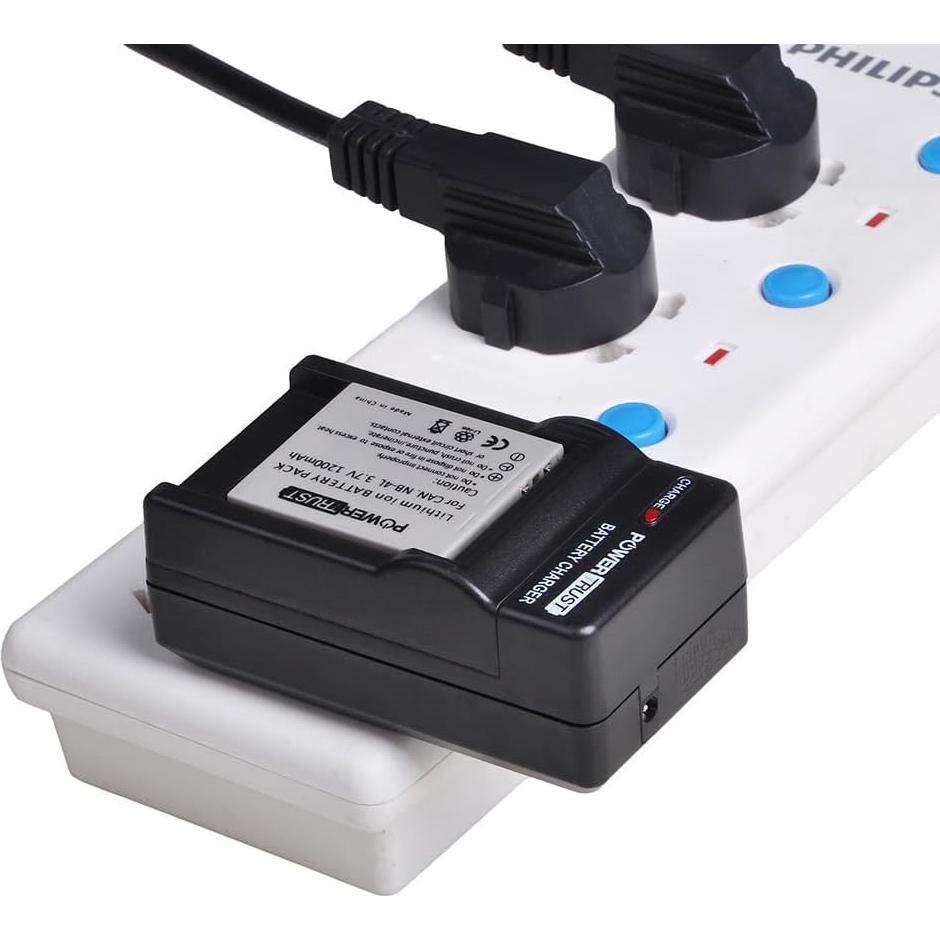 2 Baterías NB-4L + Cargador Rápido PowerTrust para Canon