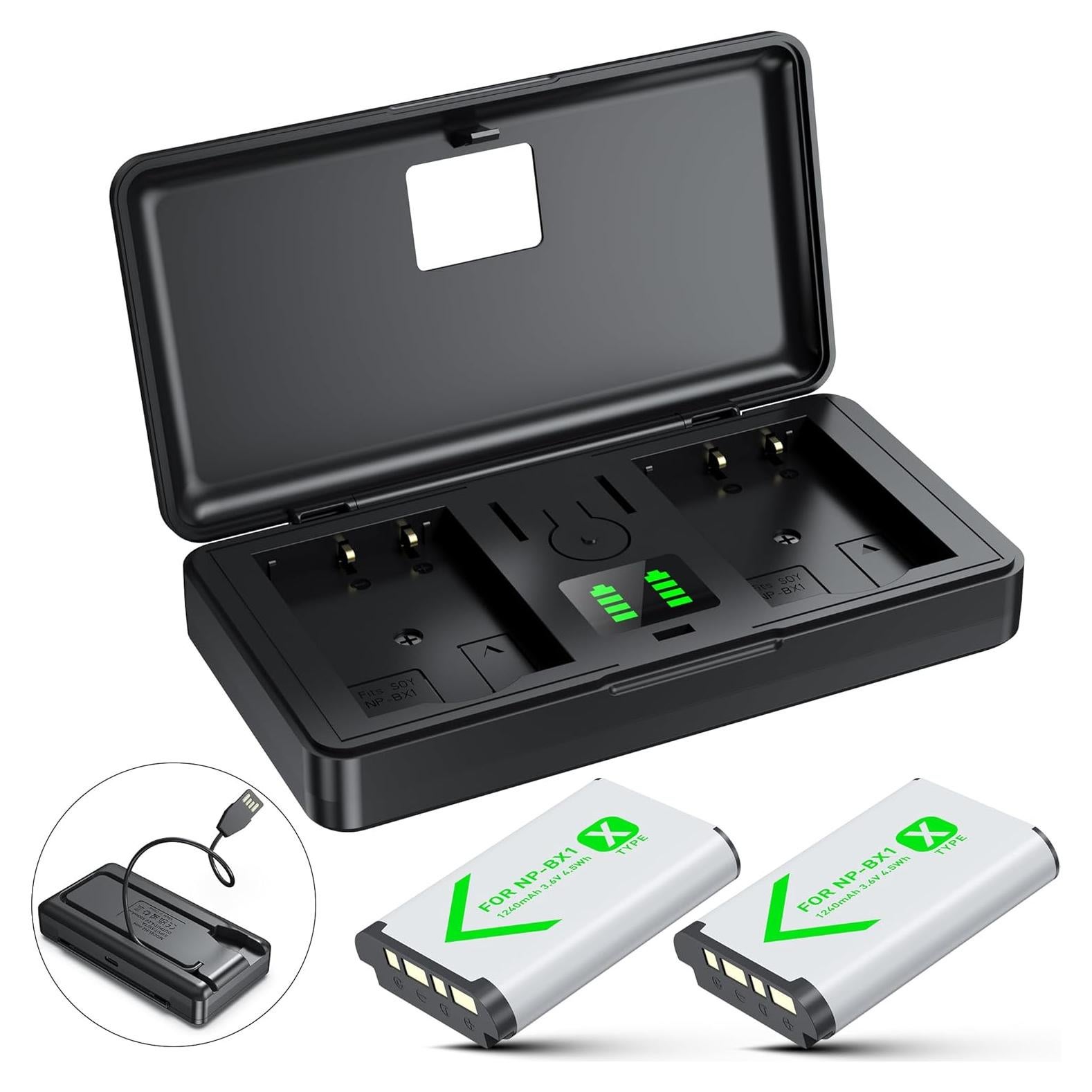 Conjunto de Baterías y Cargador SEVKUMZ NP-BX1 para Sony