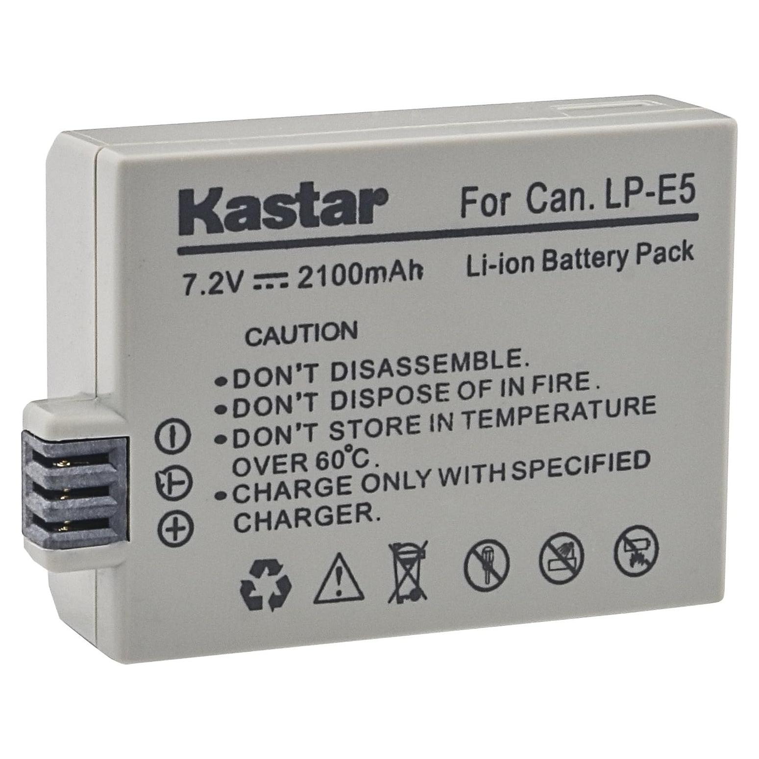 Batería Kastar LP-E5 Compatible Canon EOS 450D 500D 1000D