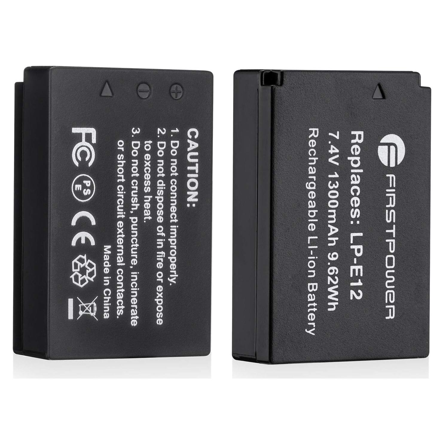Baterías LP-E12 FirstPower 2 Unidades 1300mAh para Canon