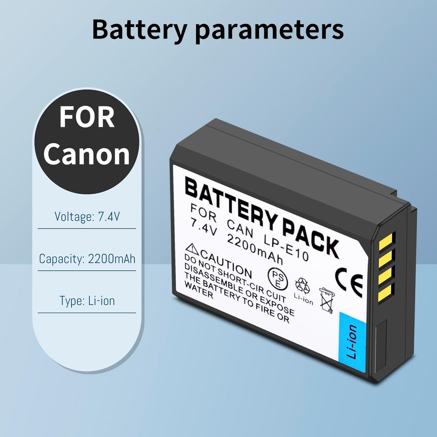 Batería LP-E10 Doble + Cargador USB LED para Canon 1500mAh