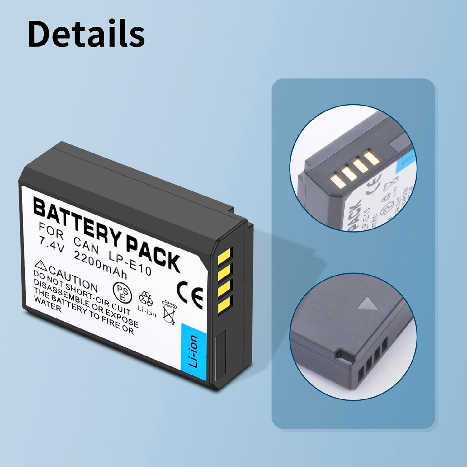 Batería LP-E10 Doble + Cargador USB LED para Canon 1500mAh