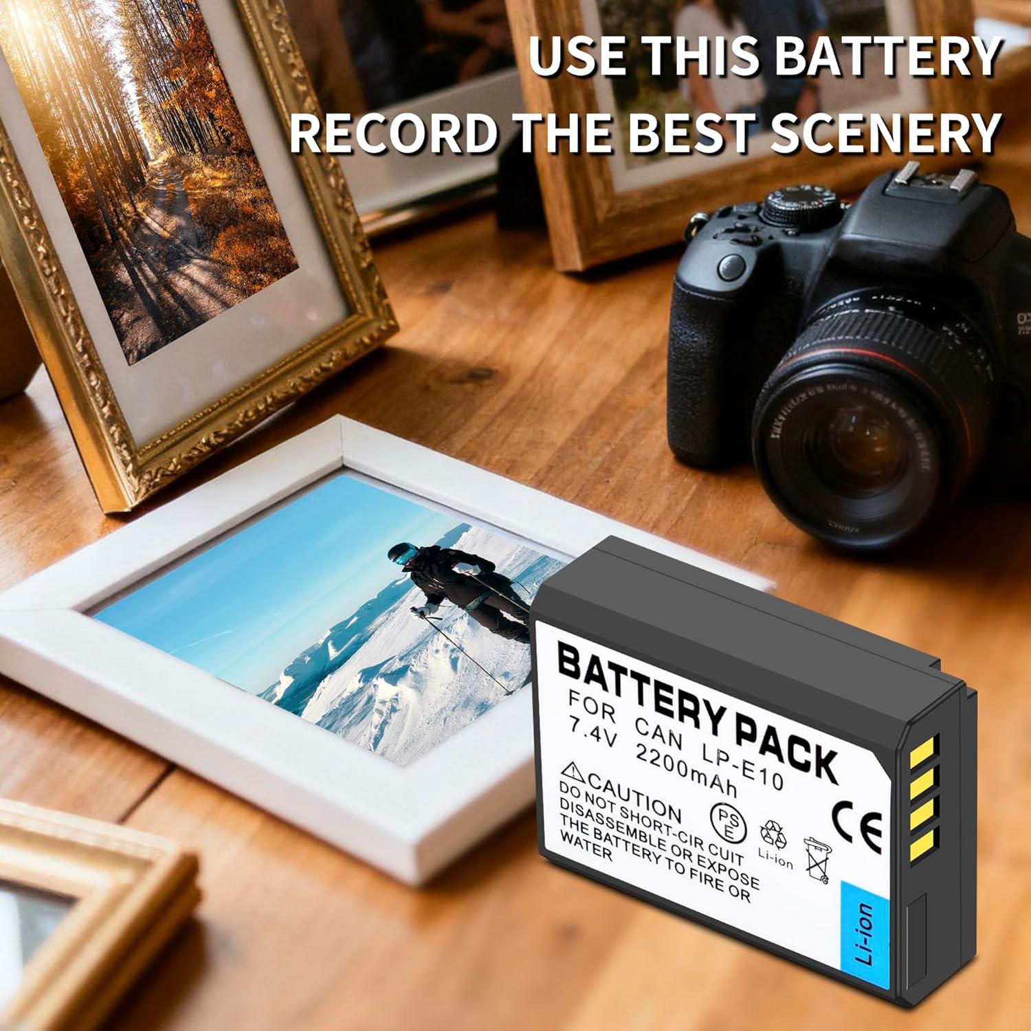 Batería LP-E10 Doble + Cargador USB LED para Canon 1500mAh