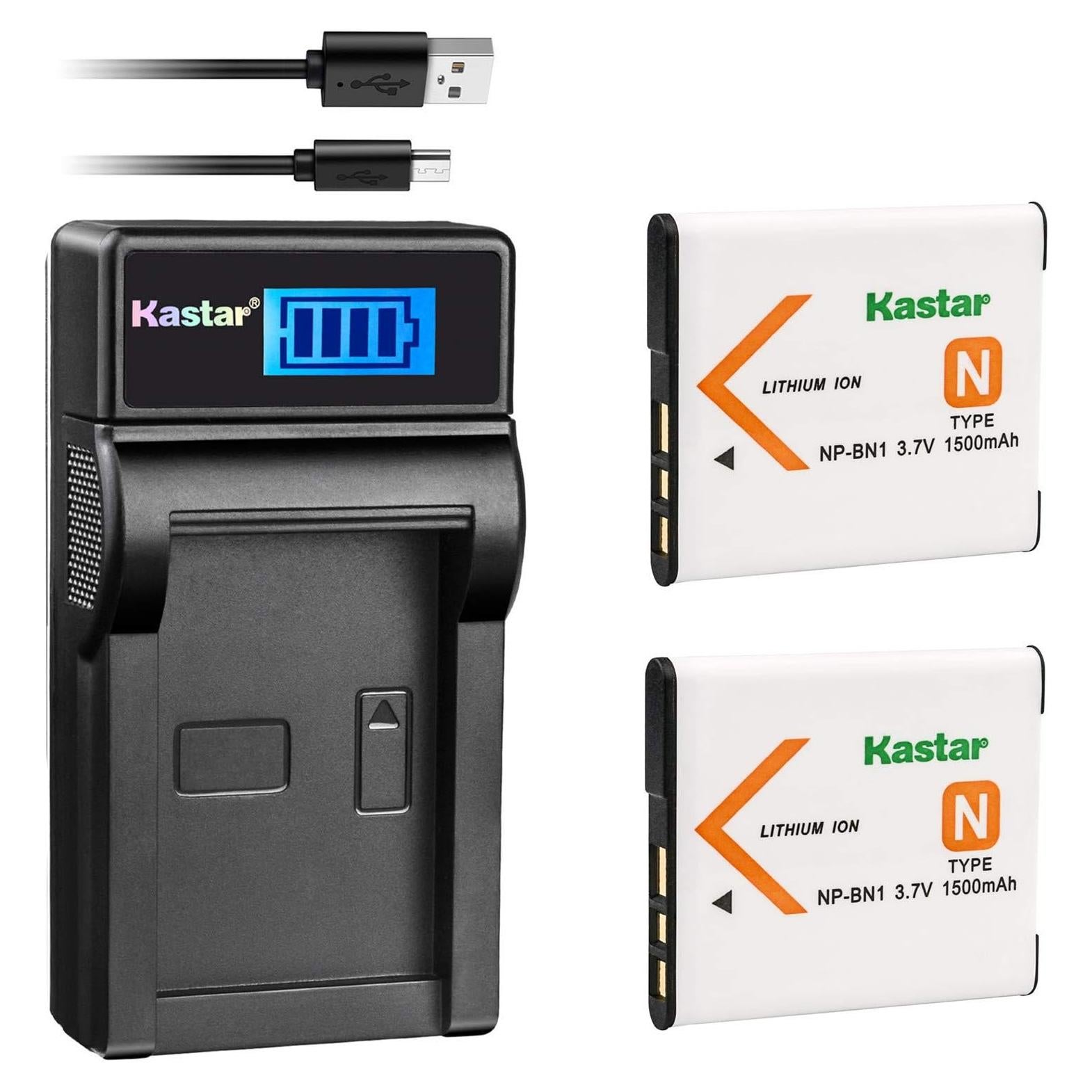 Batería Kastar NP-BN1 (2 Unidades) y Cargador USB LCD