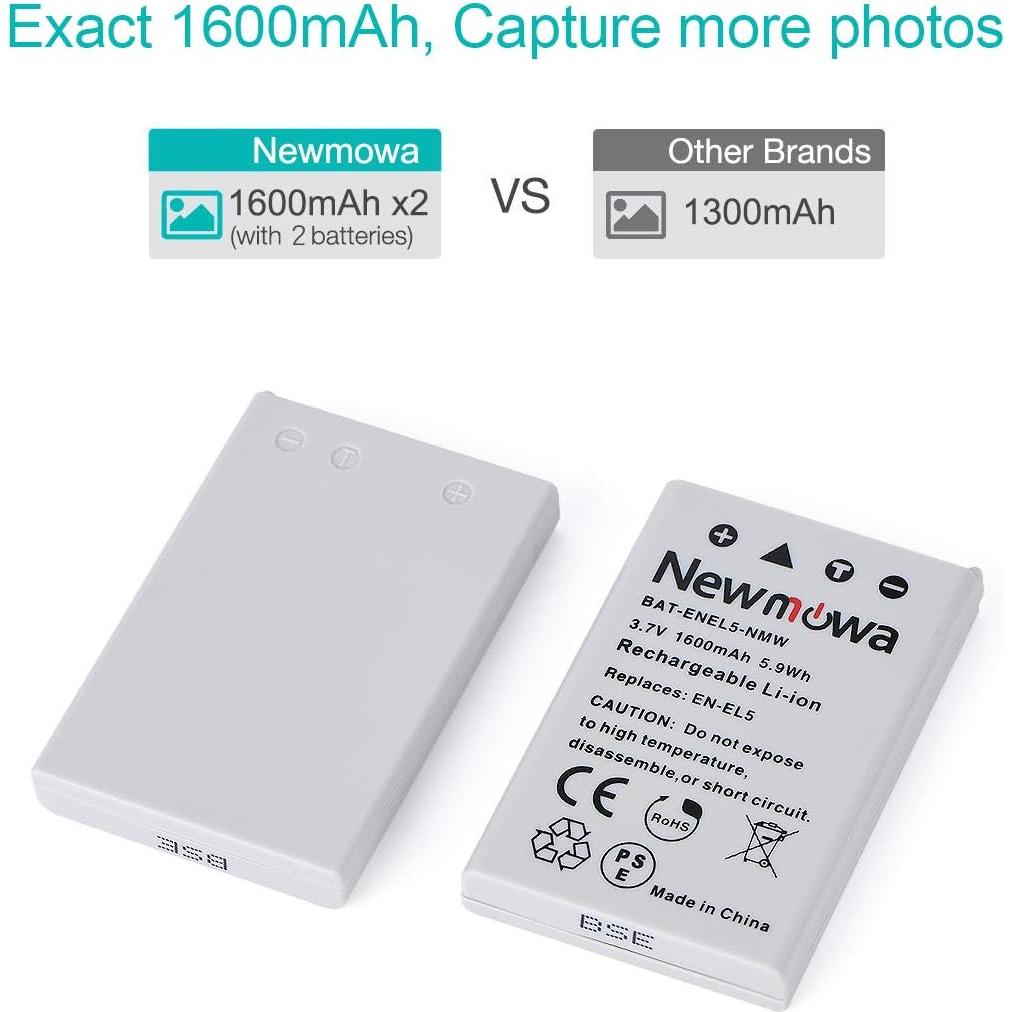 Batería de Reemplazo Newmowa EN-EL5 + Cargador para Nikon