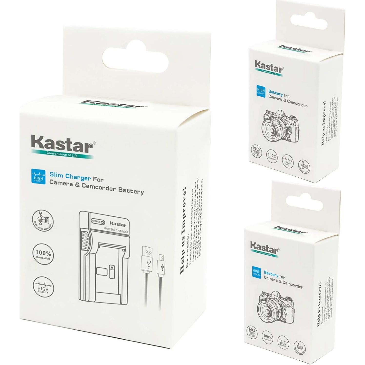 Kastar Batería y Cargador Reemplazo Sony NP-BN1 1500mAh