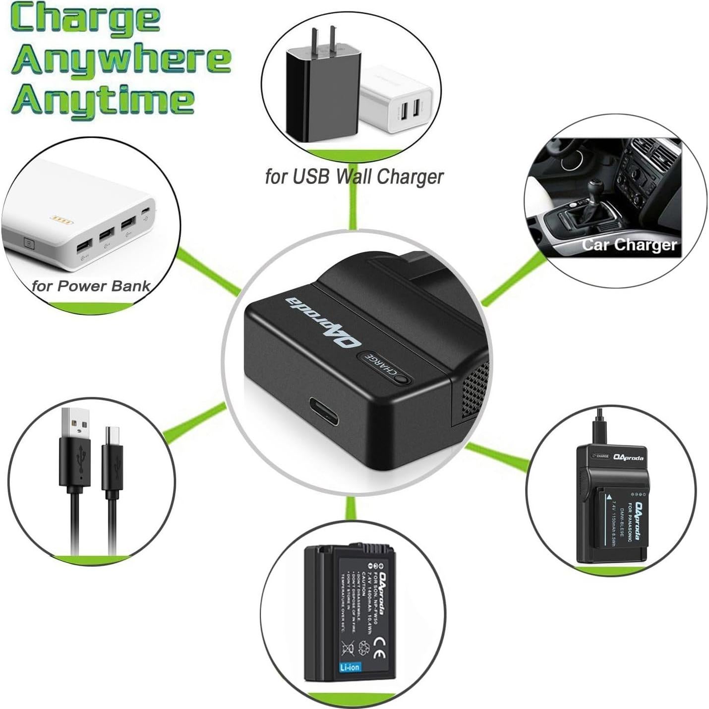 Cargador USB Rápido y Batería EN-EL19 OAproda para Nikon