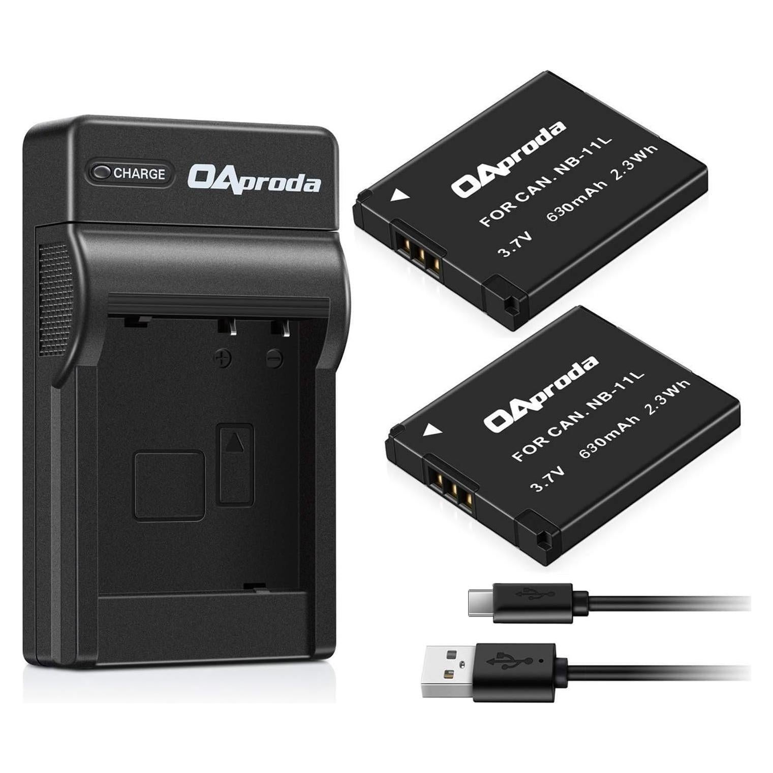 Cargador Rápido y 2 Baterías NB-11L para Canon PowerShot