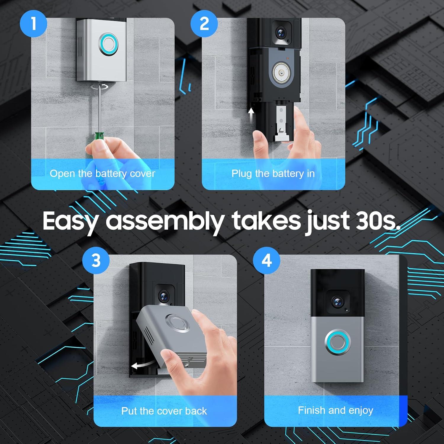 Batería recargable Jsoprtvr para Ring - 2 unidades con cargador LED