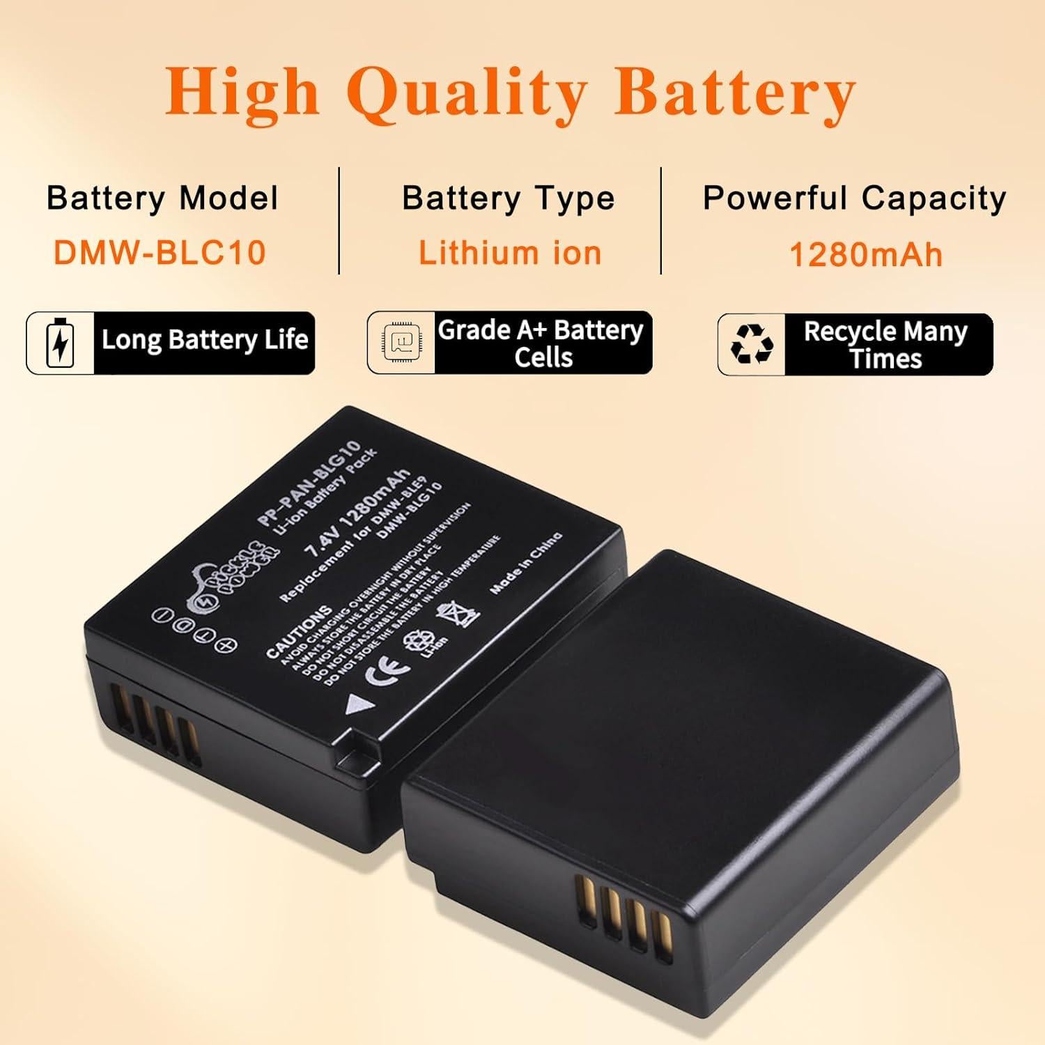 Batería y Cargador Pickle Power DMW-BLG10 para Panasonic