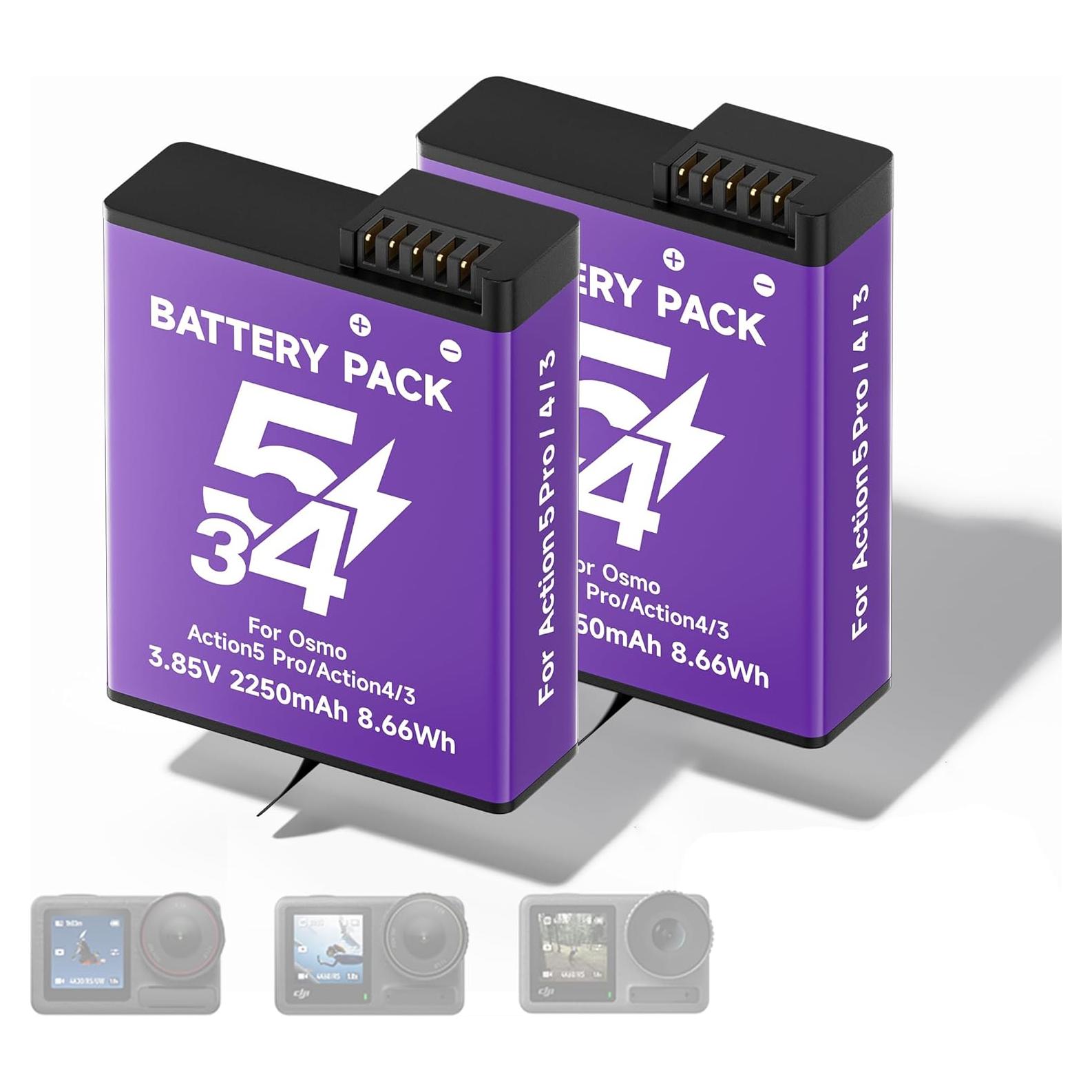 Baterías Recargables Litio 2250mAh Palowextra para DJI OSMO 360