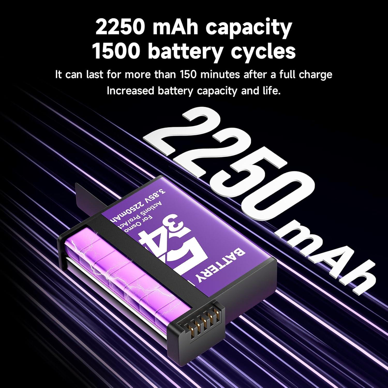 Baterías Recargables Litio 2250mAh Palowextra para DJI OSMO 360