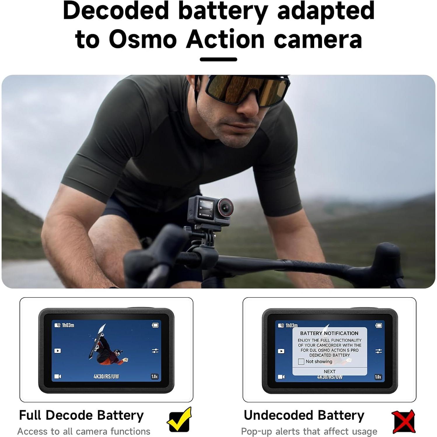 Baterías Recargables Litio 2250mAh Palowextra para DJI OSMO 360