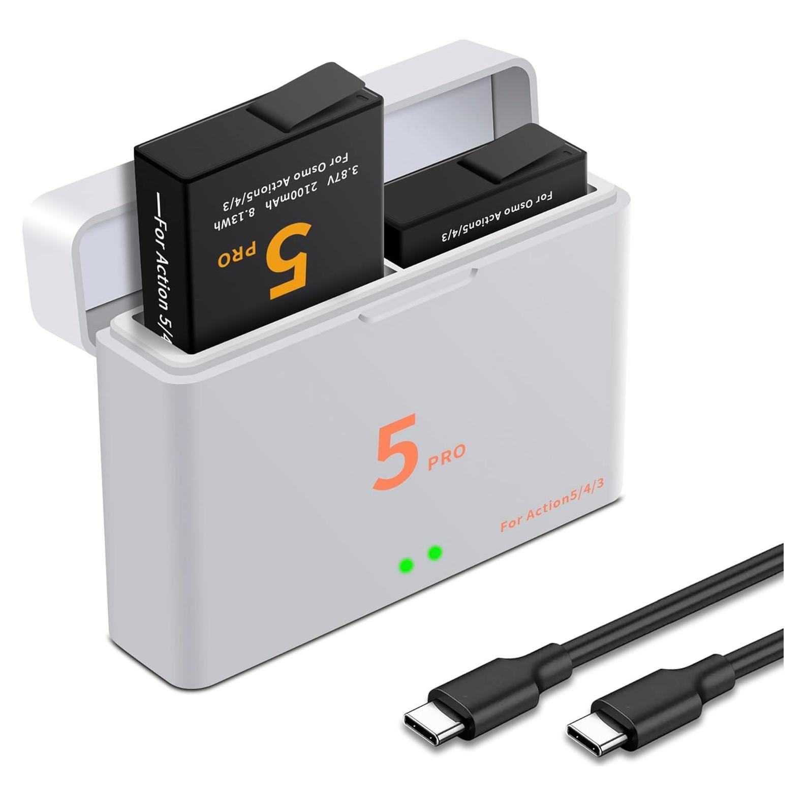 Paquete de 2 Baterías Recargables DJI Osmo Action 5 Pro/4/3 2100mAh