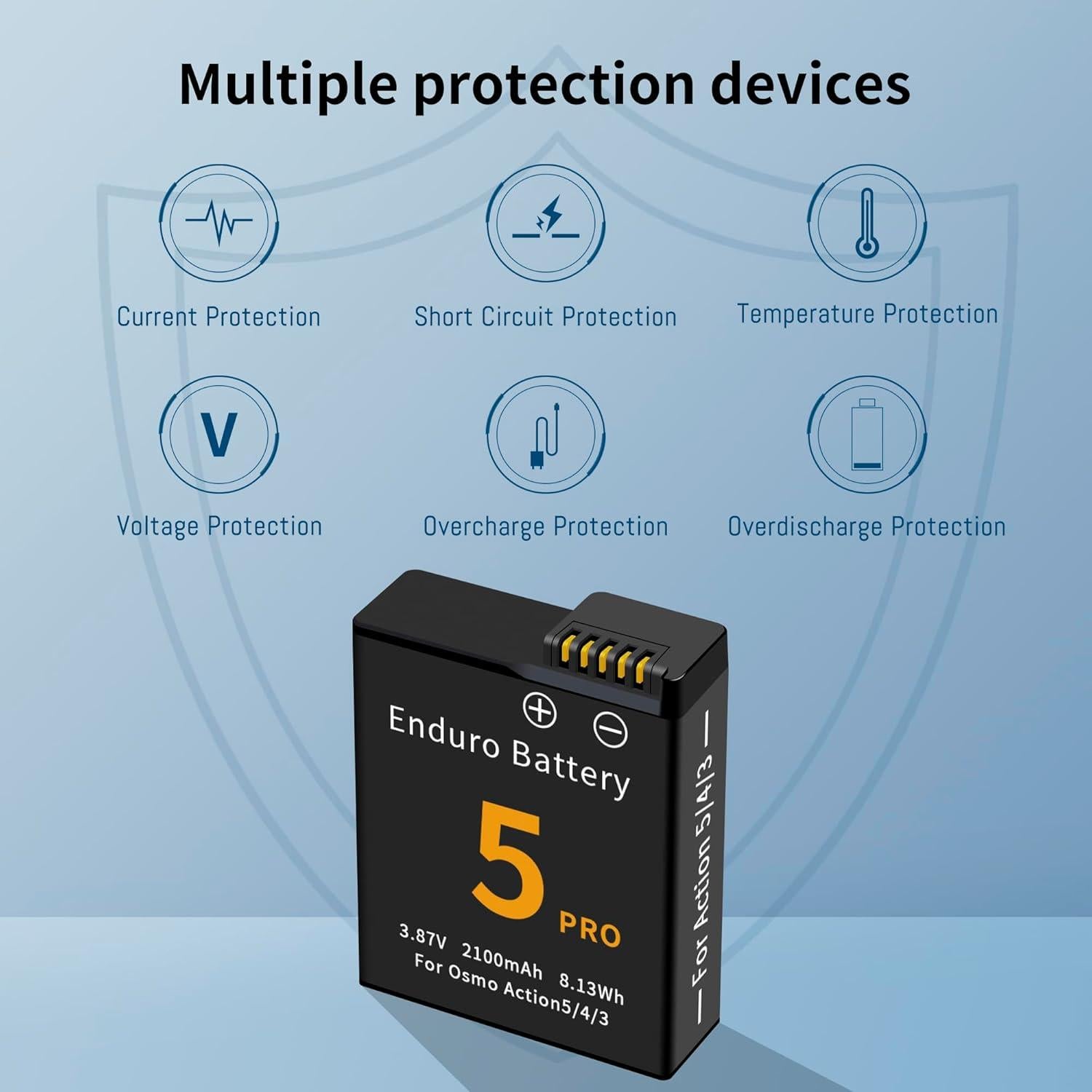Paquete de 2 Baterías Recargables DJI Osmo Action 5 Pro/4/3 2100mAh