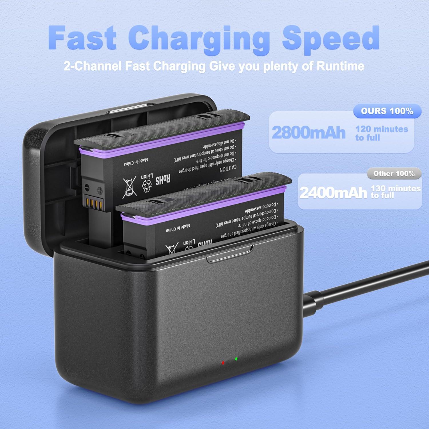 Paquete de 2 Baterías 2800mAh y Cargador Insta360 X5