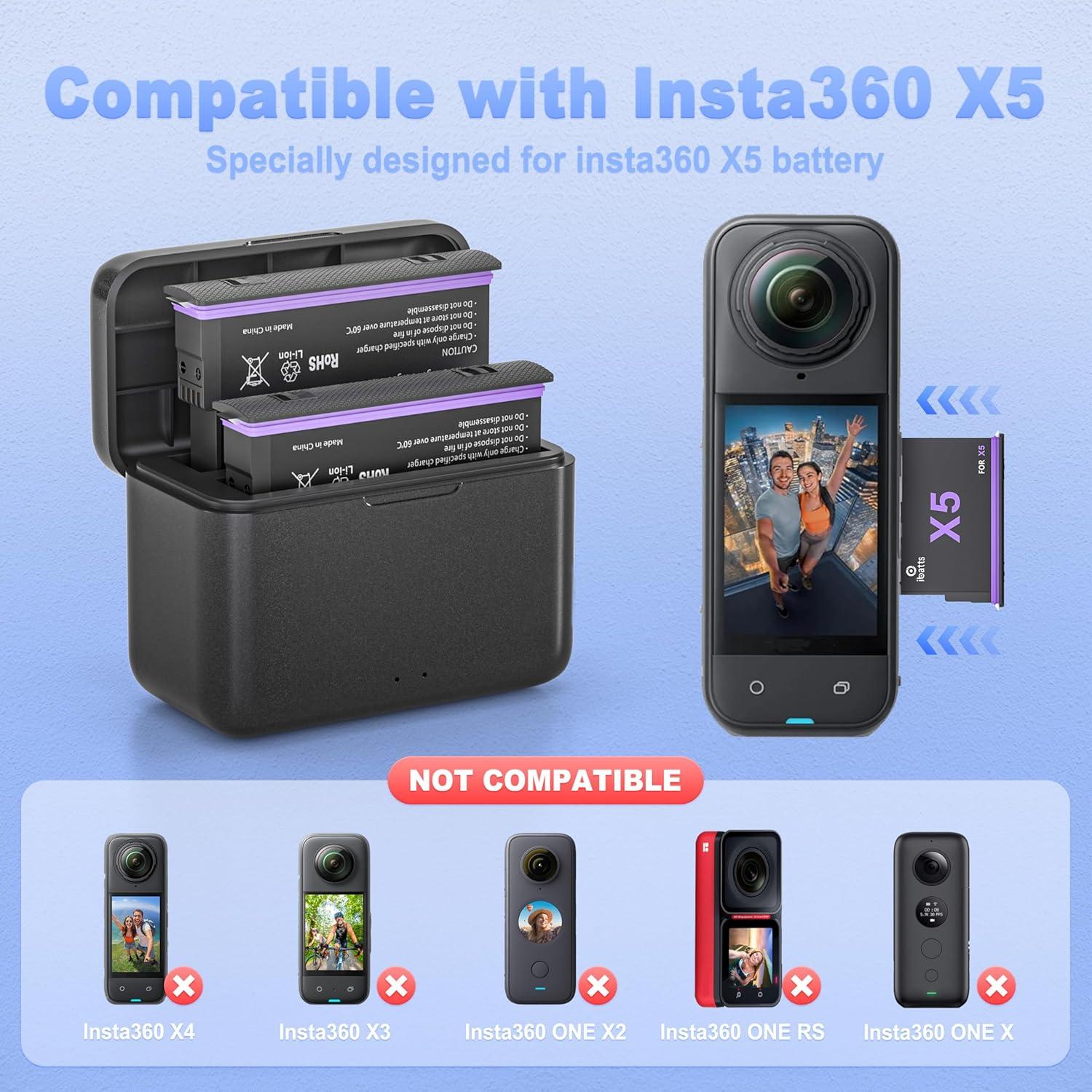 Paquete de 2 Baterías 2800mAh y Cargador Insta360 X5