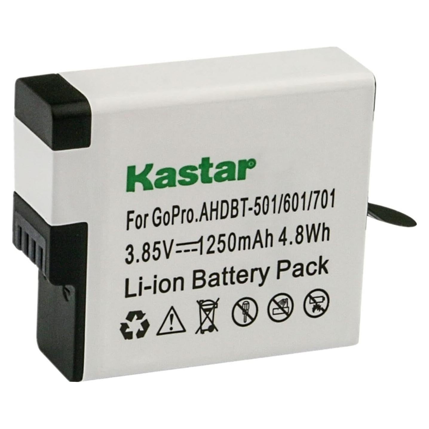 Batería Kastar 1-Pack para GoPro Hero 5/6/7 - 1250mAh