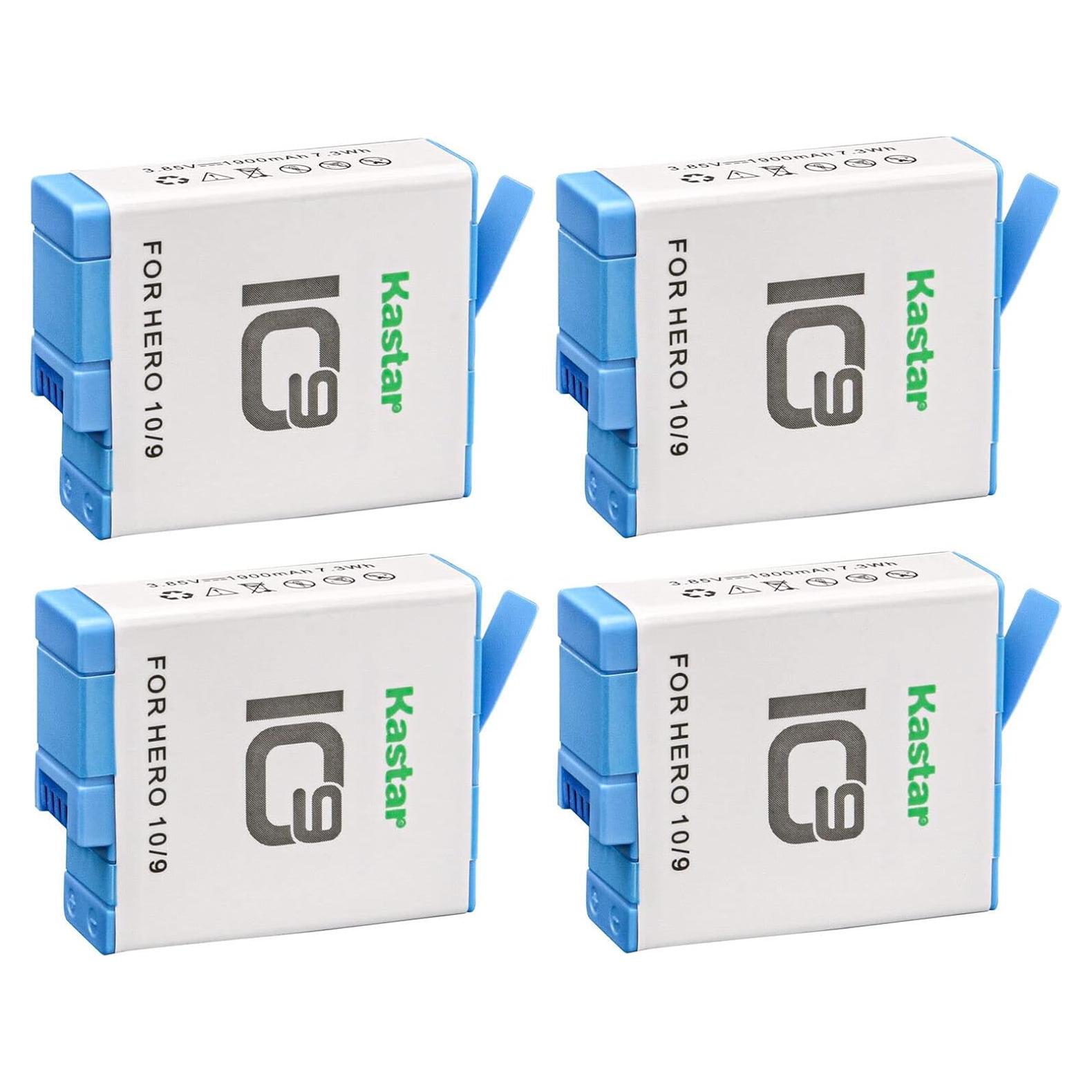Batería de Litio Kastar 3.85V 1900mAh para GoPro Hero10 - Paquete de 4