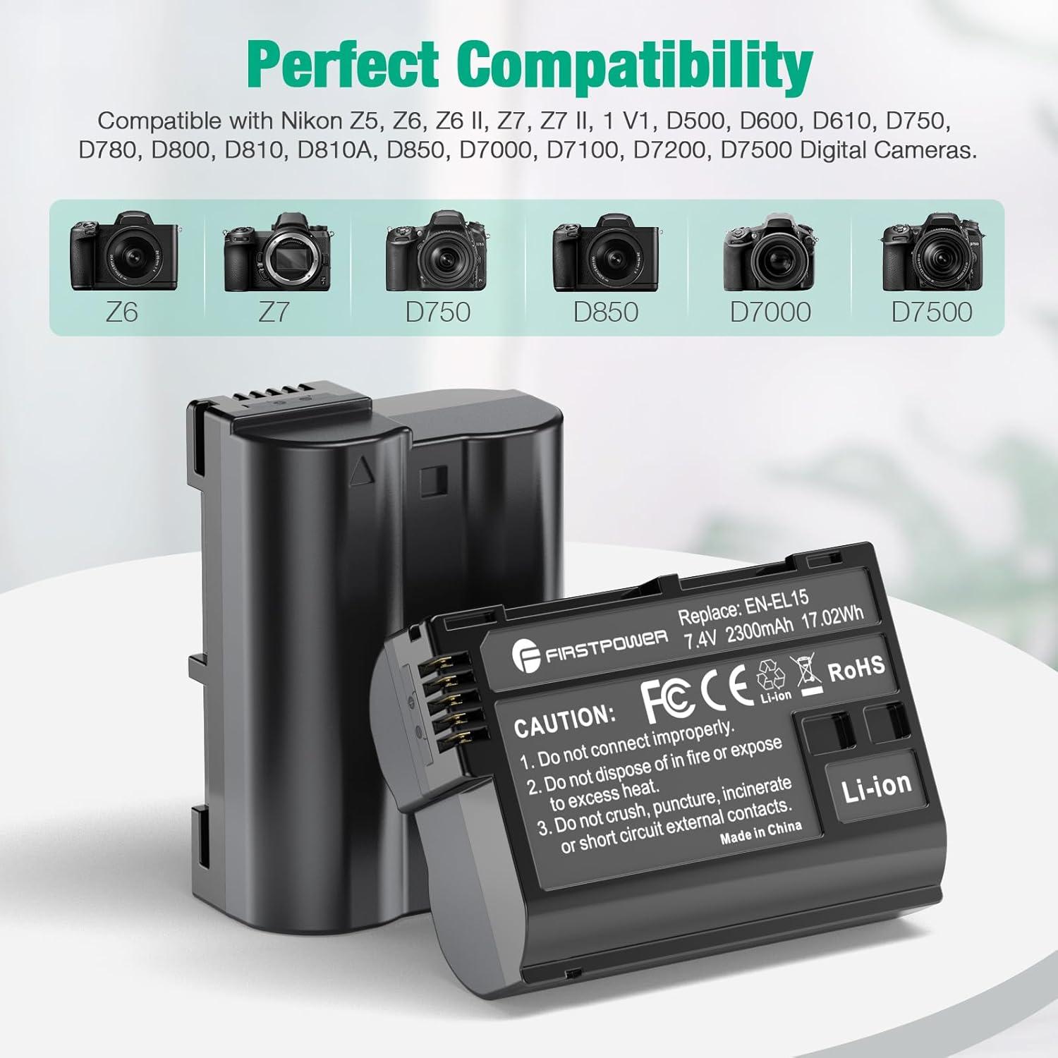 Batería FirstPower EN-EL15C para cámaras Nikon - 2 unidades