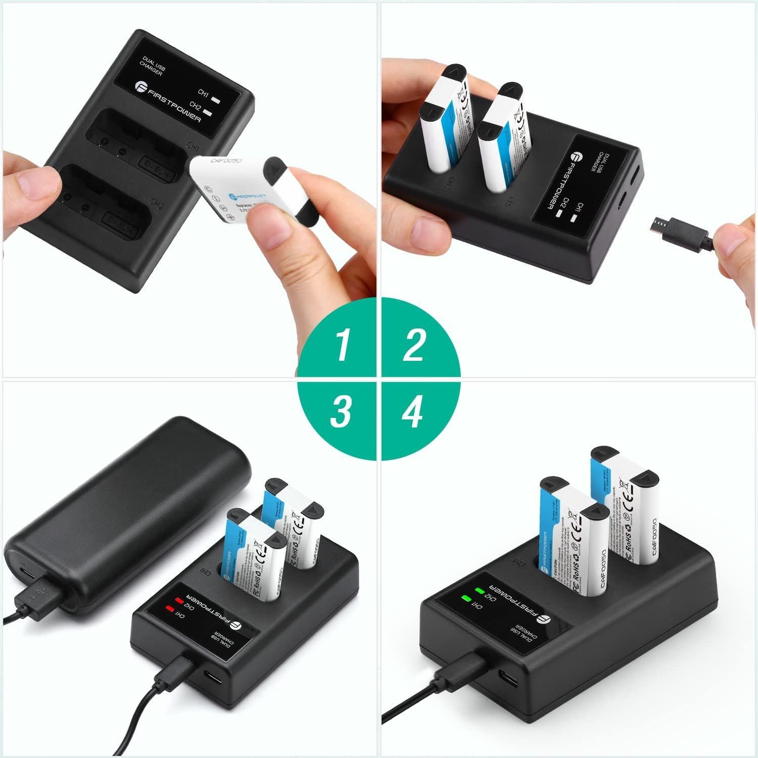 Batería FirstPower NP-BX1 Doble + Cargador USB para Sony