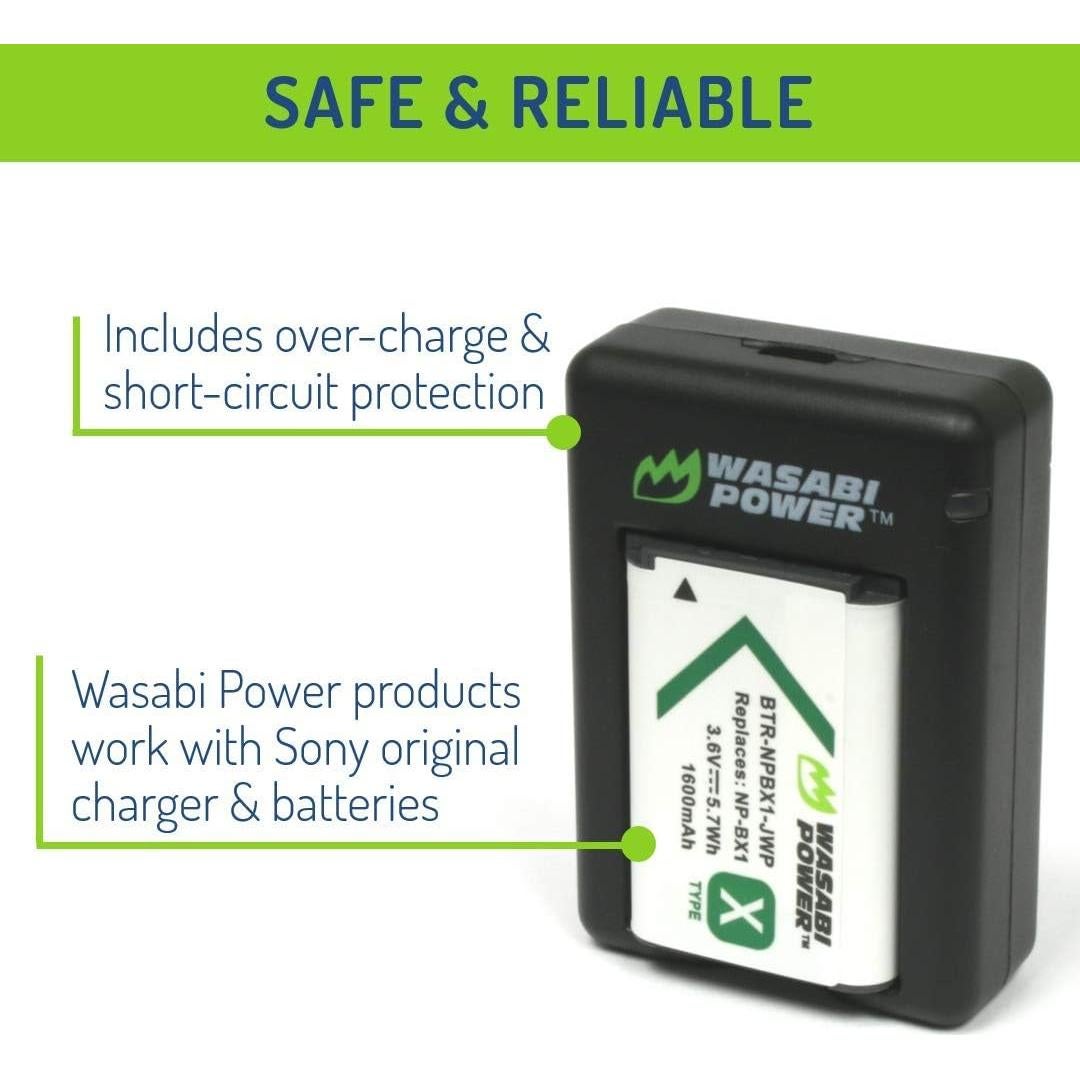 Kit de Baterías Wasabi Power NP-BX1 y Cargador USB Dual