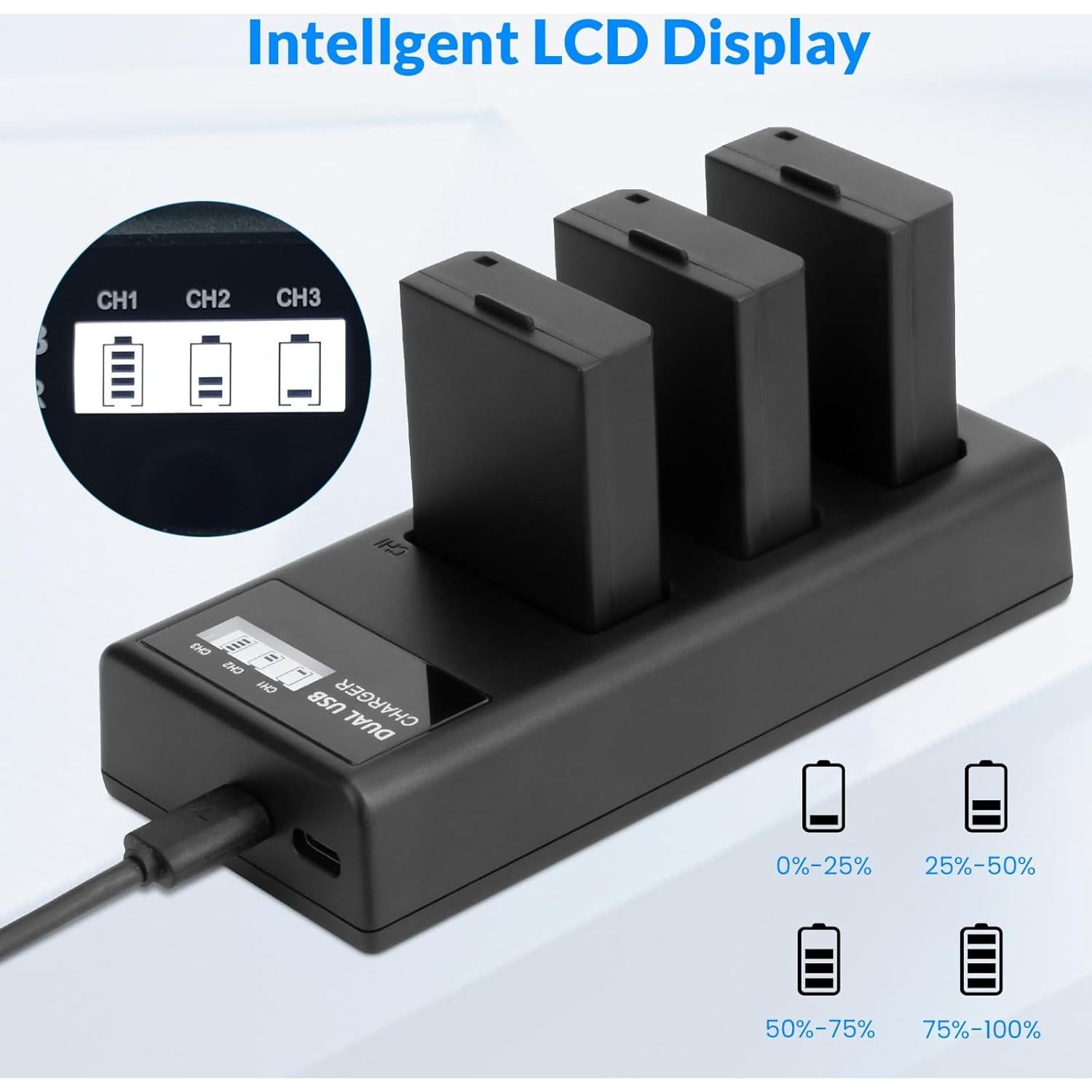 Batería y Cargador Beston LP-E10 para Cámara Canon DSLR - 3 Piezas