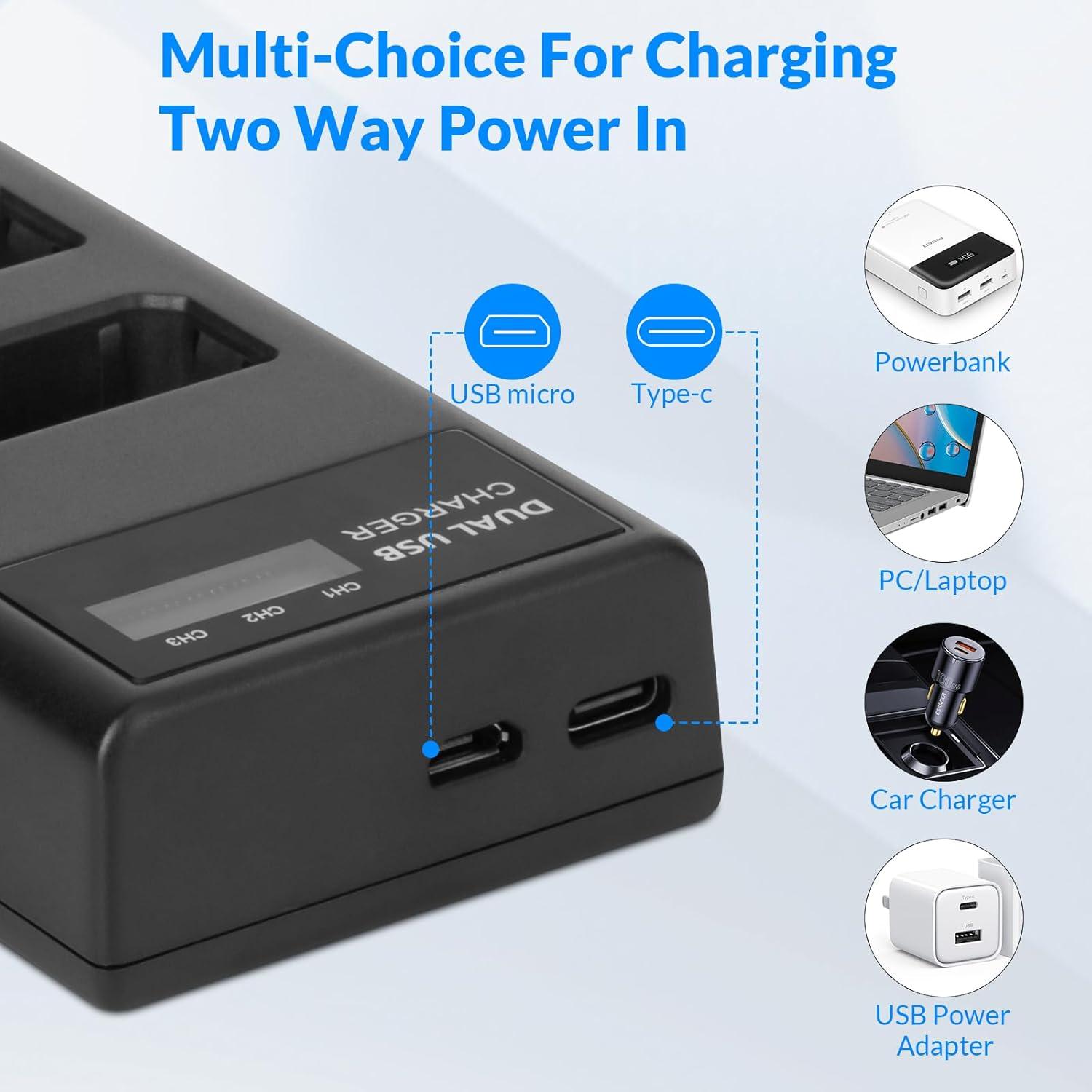 Batería y Cargador Beston LP-E10 para Cámara Canon DSLR - 3 Piezas