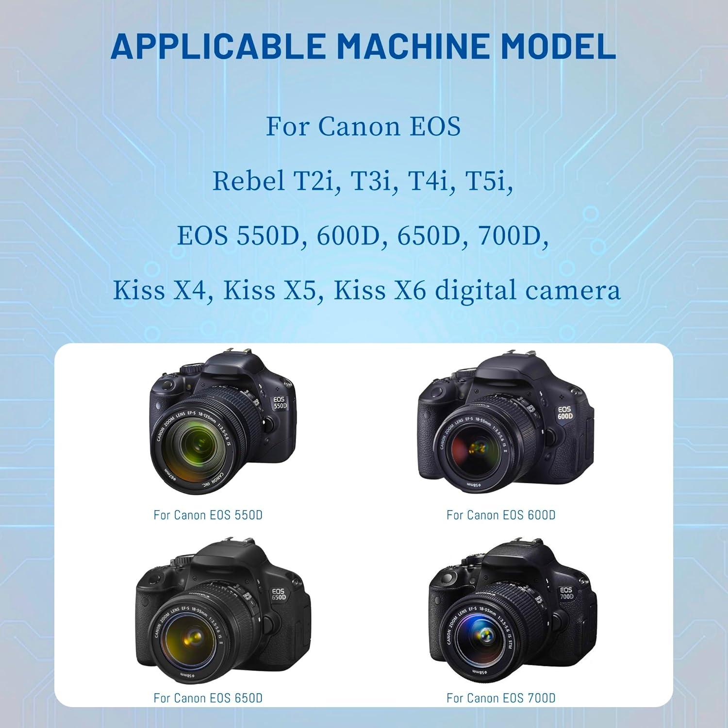 Paquete 3 Baterías LP-E8 + Cargador LCD para Canon EOS