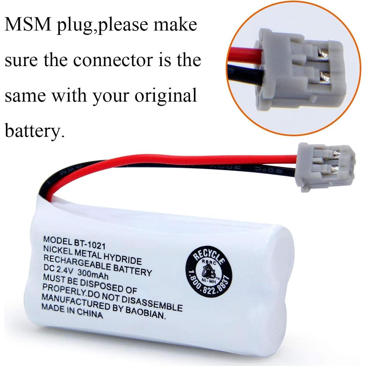 Batería Recargable NiMH BT-1021 2 Paquete 2.4V 300mAh Uniden