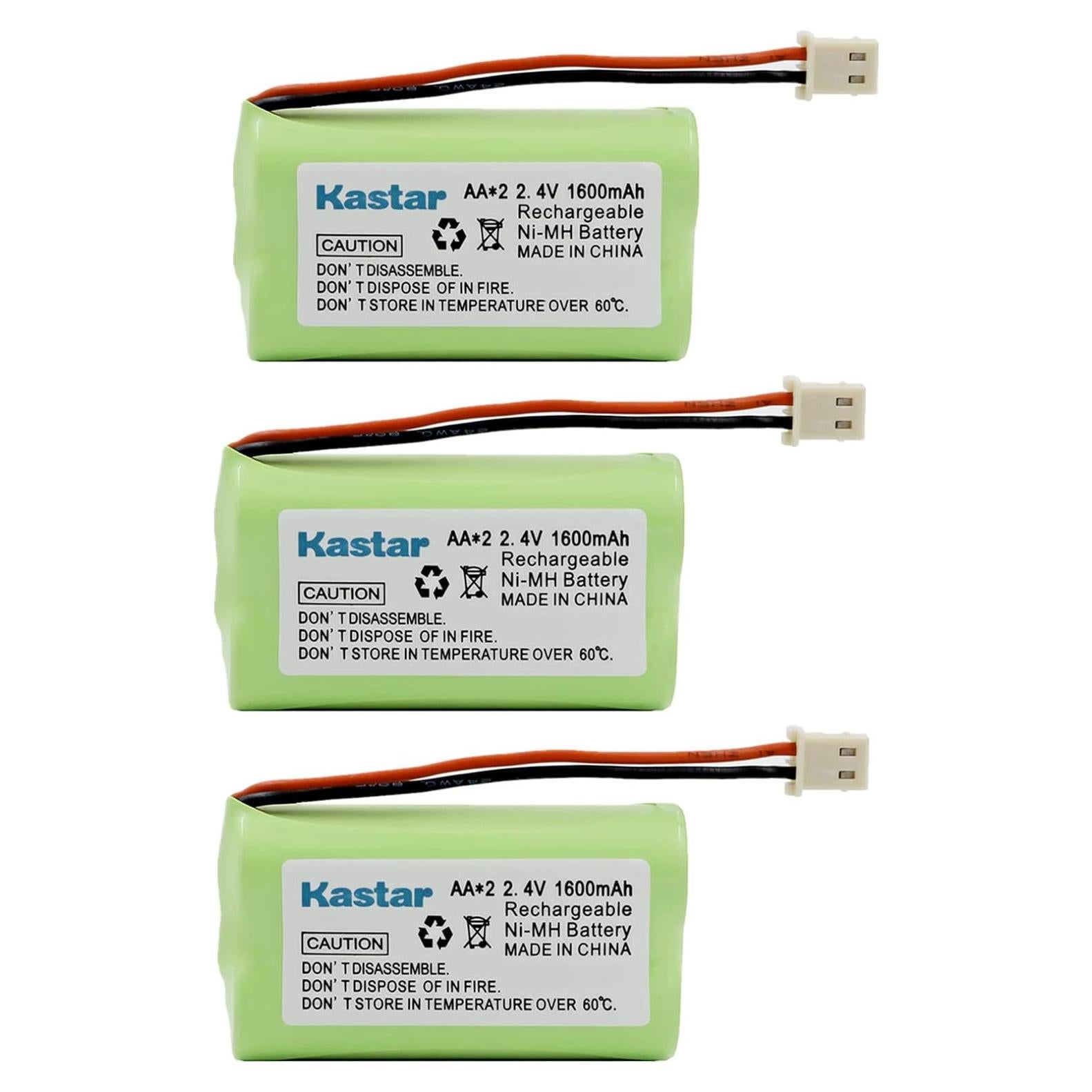 Batería Kastar 3 Paquetes 2.4V 1600mAh para Teléfono Inalámbrico