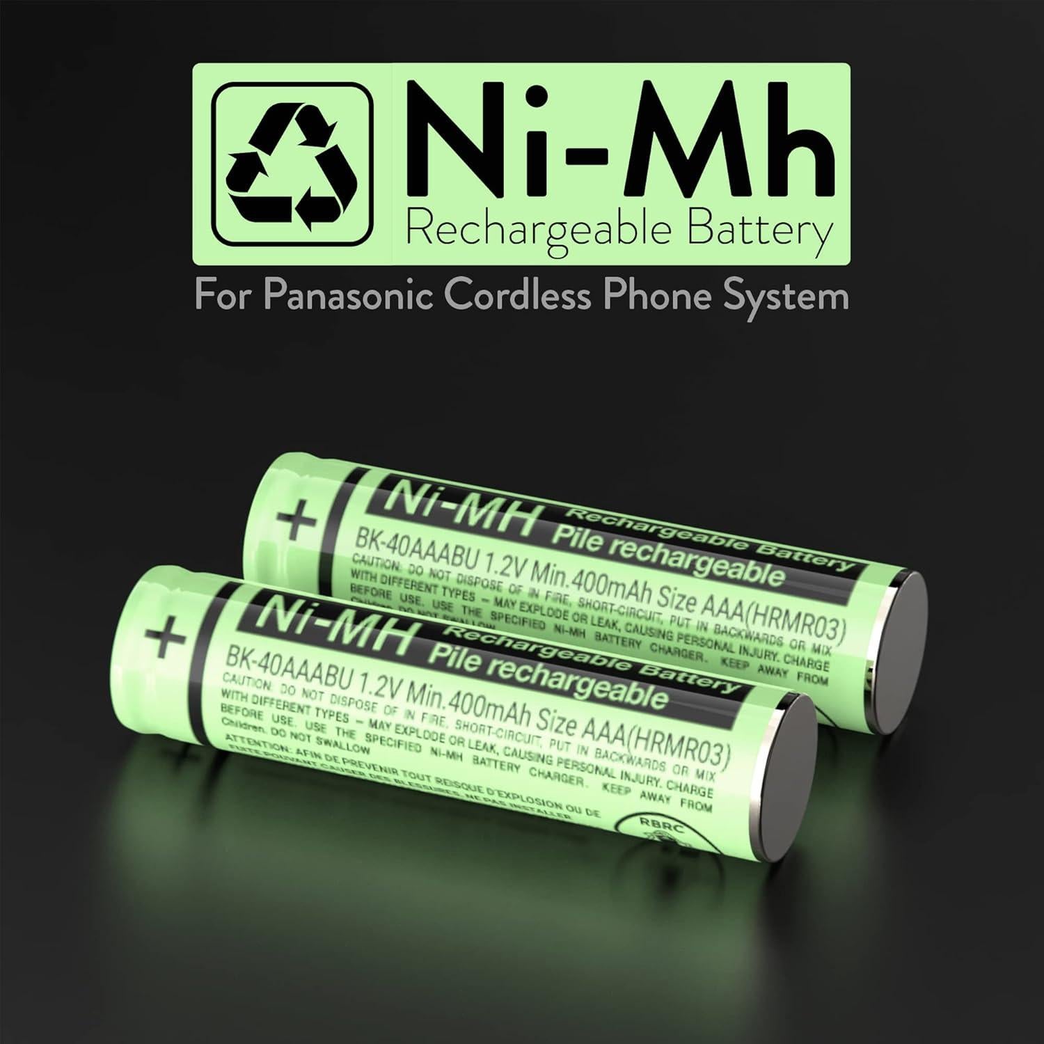 Baterías Recargables Ni-MH BK-40AAABU para Teléfono Panasonic