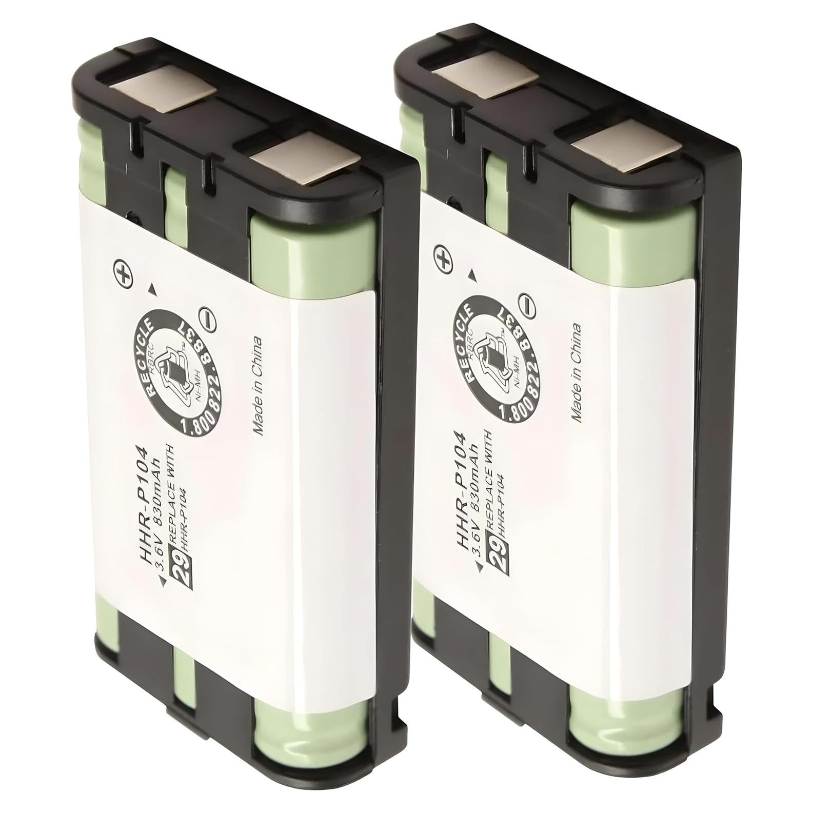 Paquete de 2 Baterías HHR-P104 Ni-MH 3.6V 830mAh Panasonic