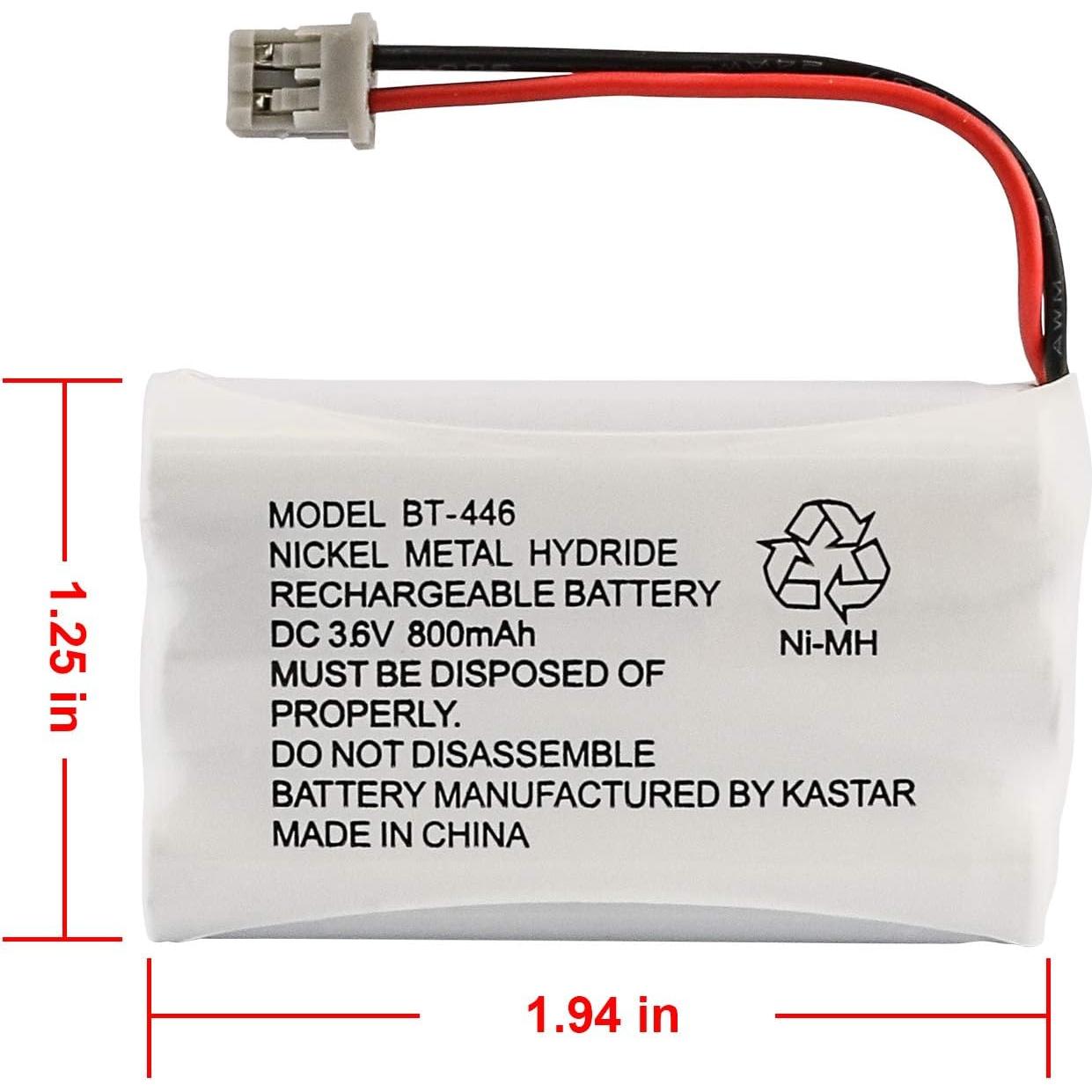 Baterías recargables Uniden BT446 NiMH 800mAh (paquete de 2)