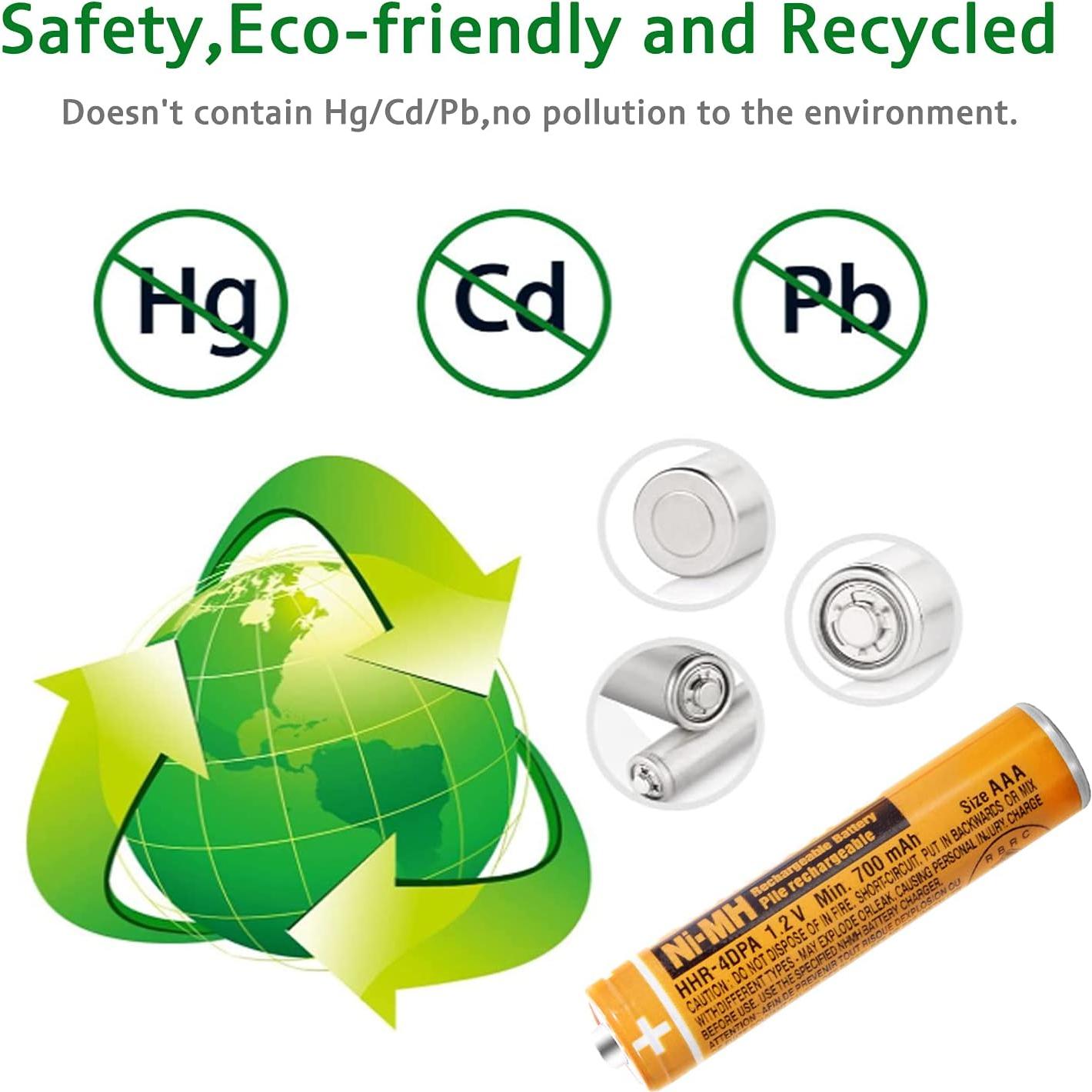 Paquete de 6 Baterías Recargables AAA NiMH 700mAh Panasonic