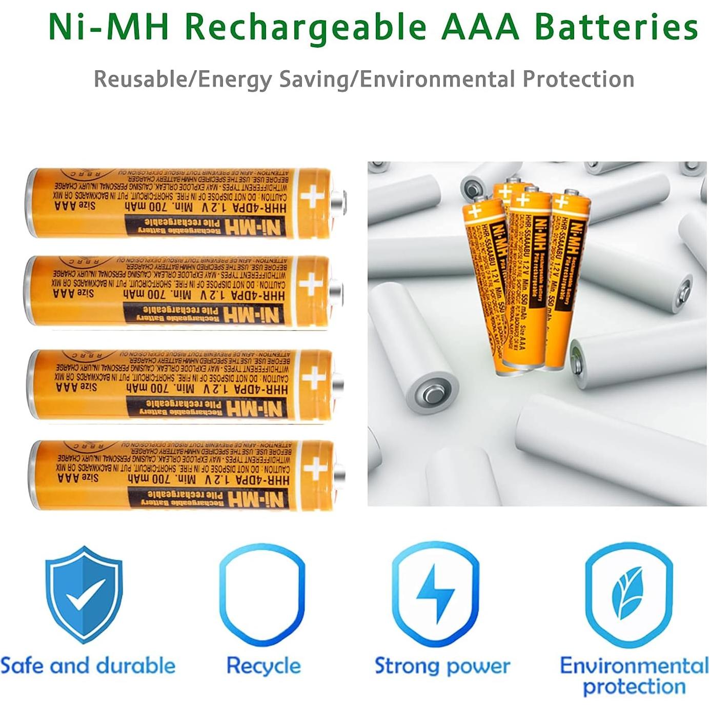 Paquete de 6 Baterías Recargables AAA NiMH 700mAh Panasonic