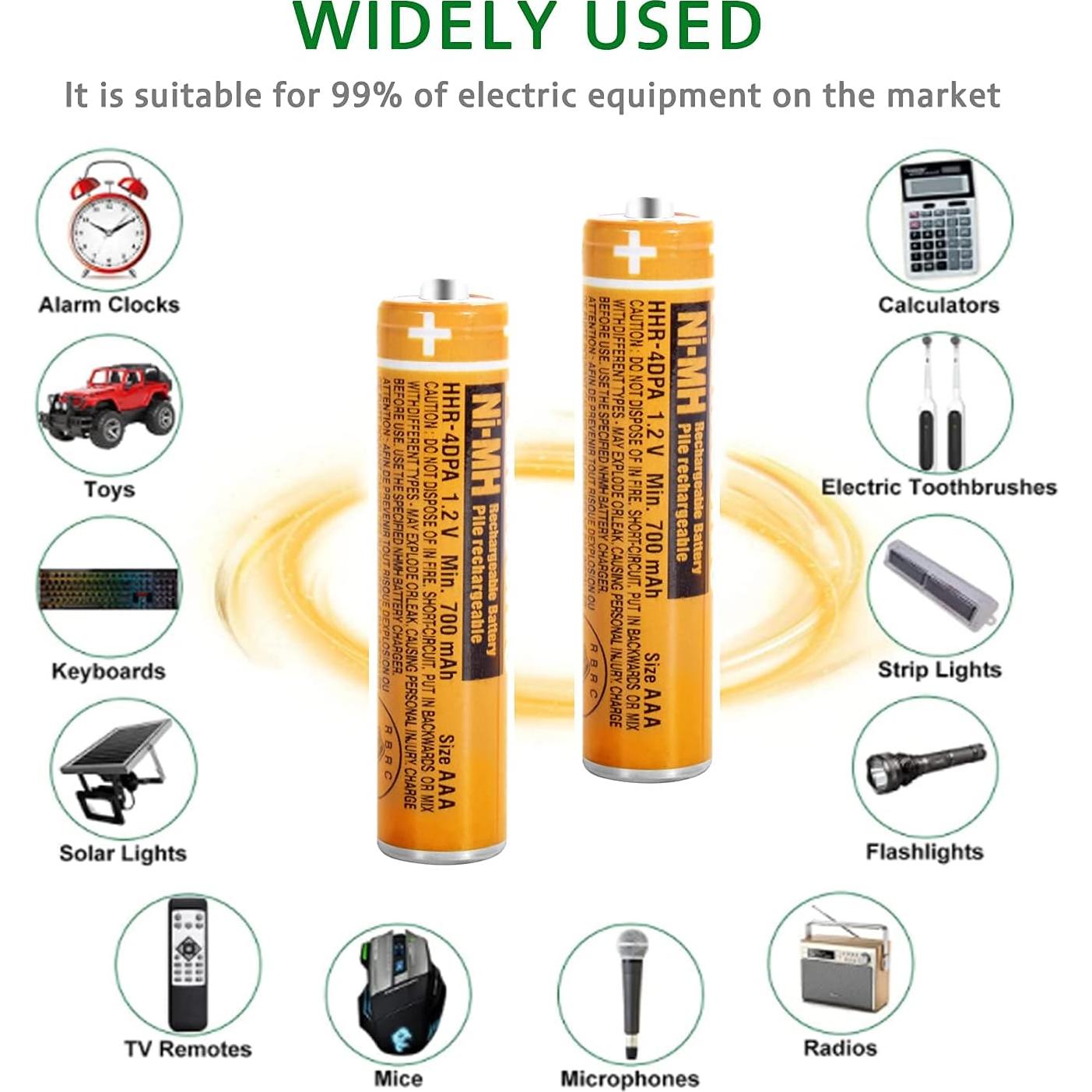 Paquete de 6 Baterías Recargables AAA NiMH 700mAh Panasonic