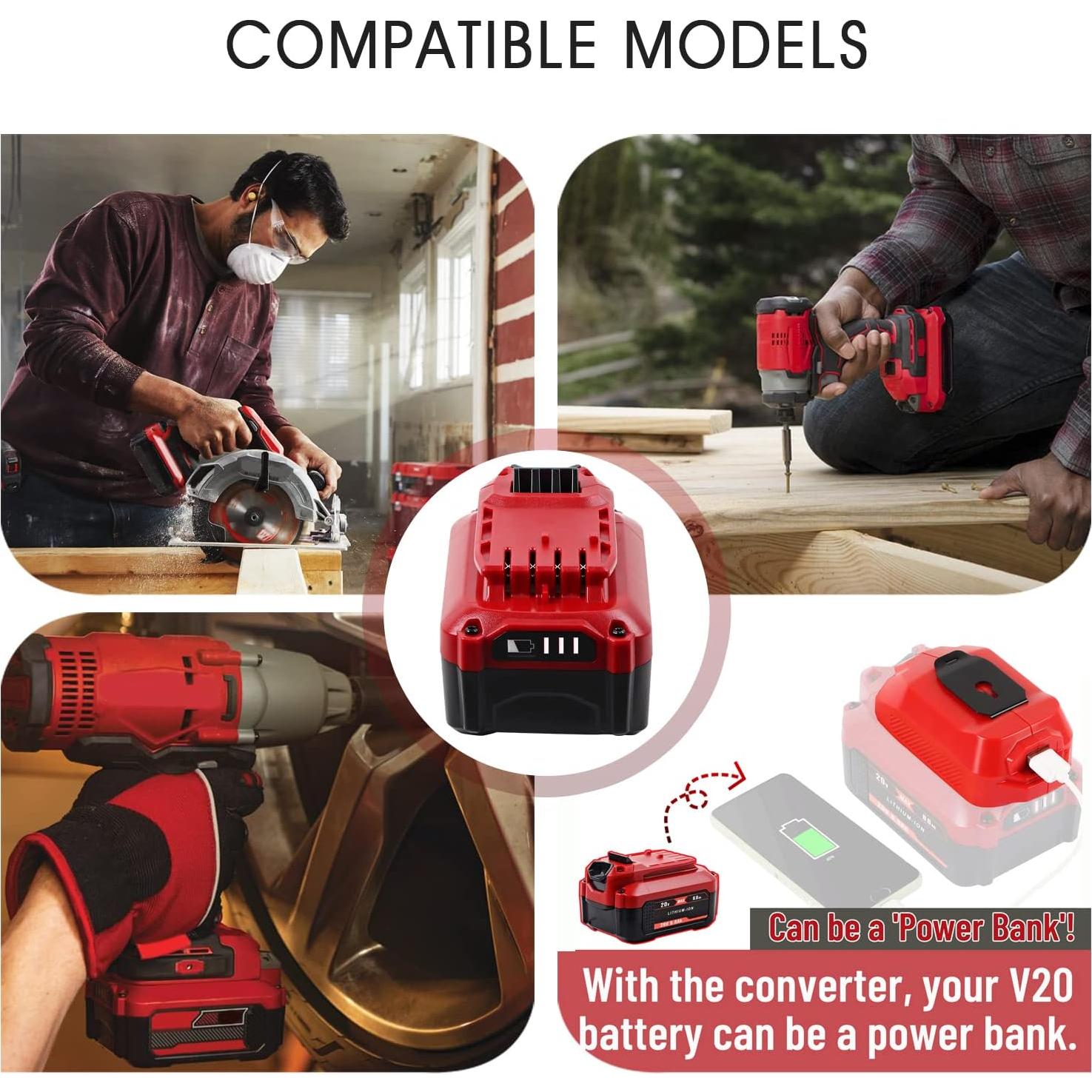 Batería de Reemplazo 6.0Ah 20V CaliHutt para Craftsman V20