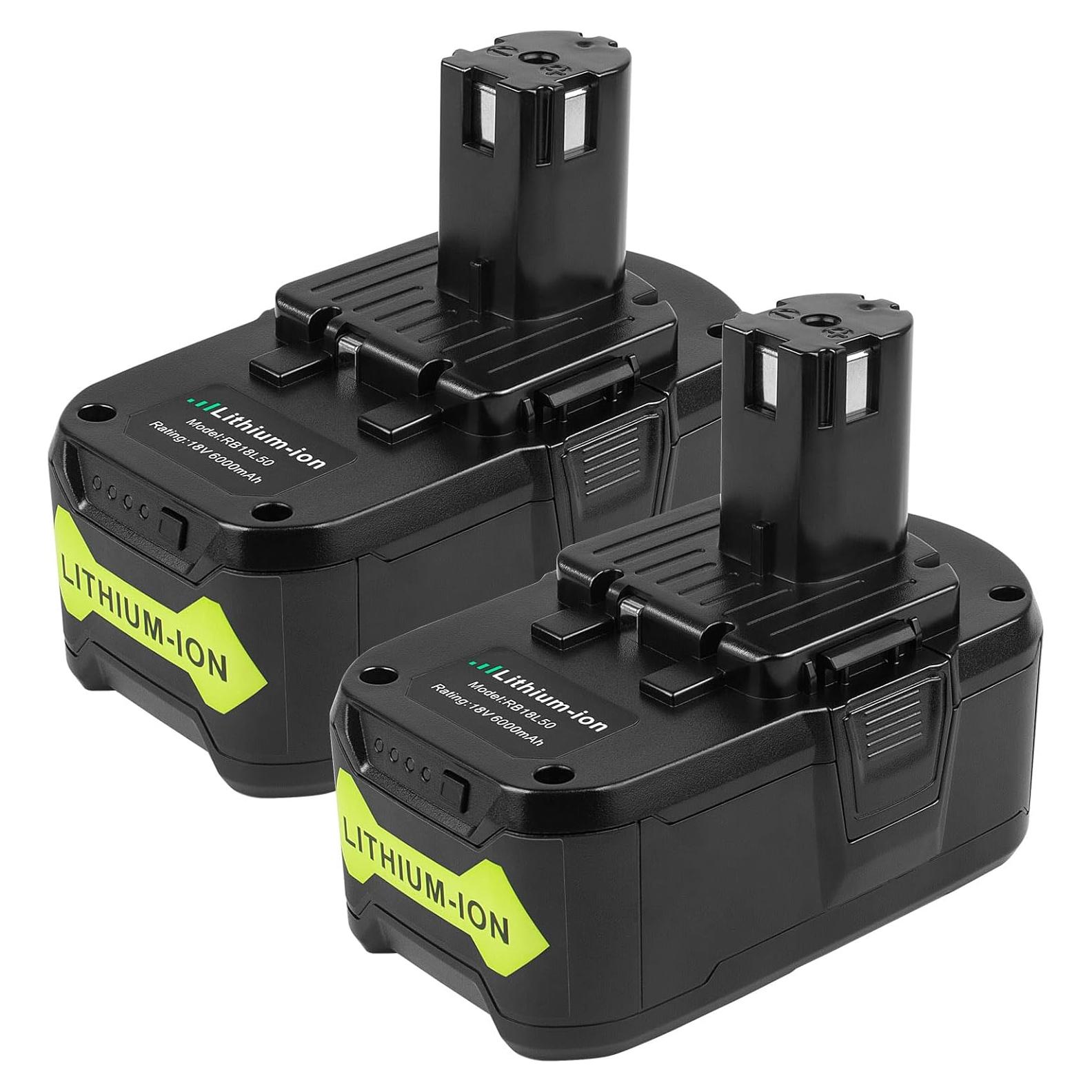 Batería ARyee 18V 6.0Ah 2-Pack para herramientas Ryobi
