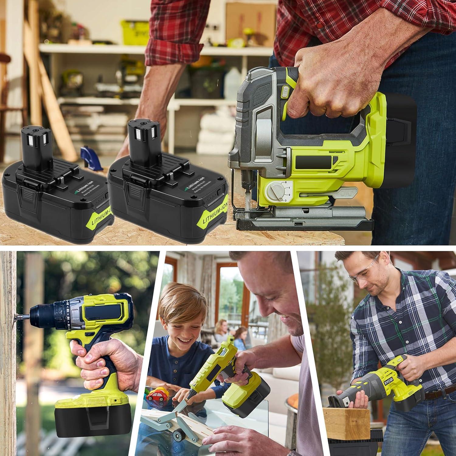 Batería ARyee 18V 6.0Ah 2-Pack para herramientas Ryobi
