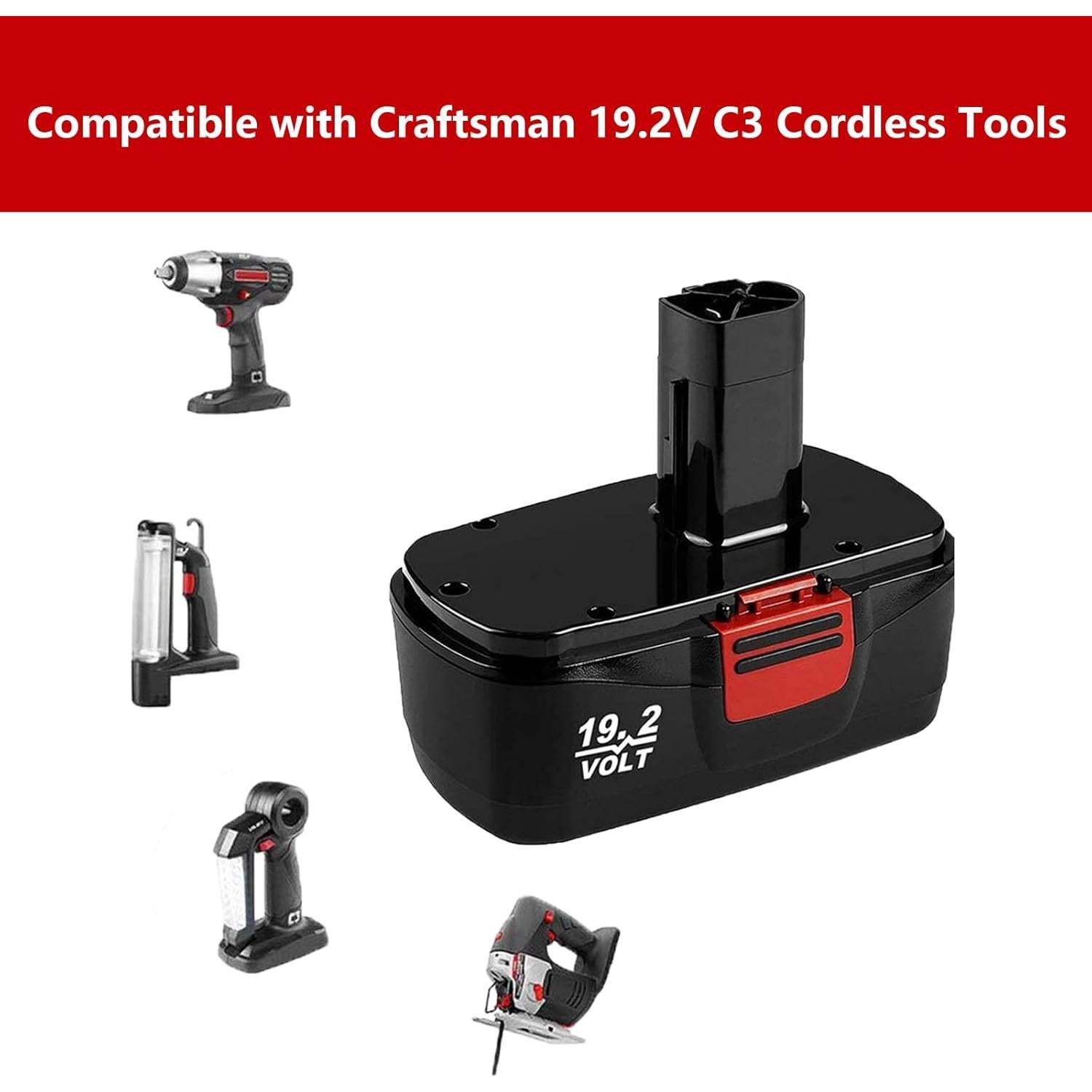 2 Baterías de Reemplazo Ni-MH 19.2V 3500mAh Craftsman C3