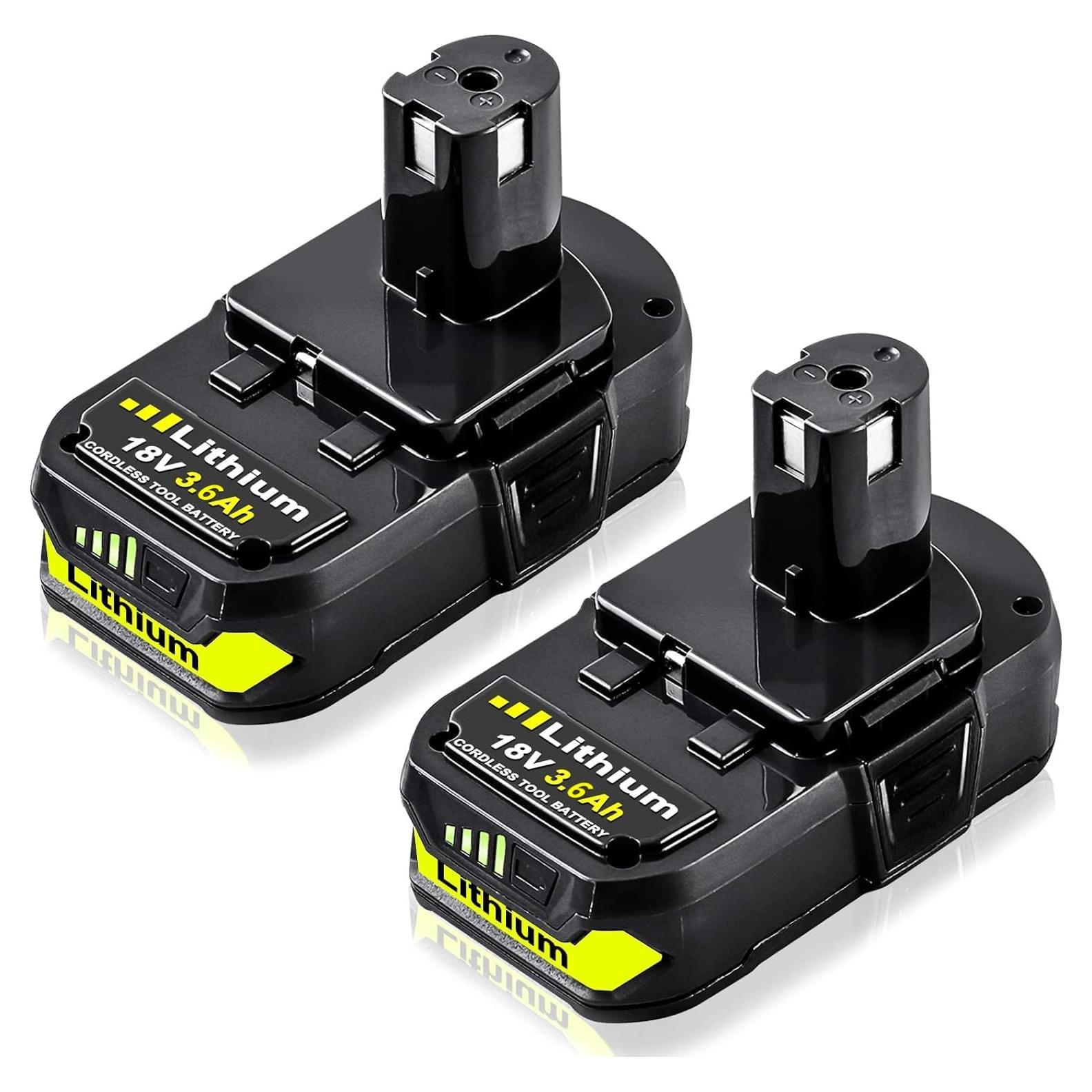 VANTTECH 2Packs P102 18V 3.6Ah Battery Replacement for Ryobi 18V Lithium Ion Battery P108 P103 P105 P107 P109 P104 Compatible with Ryobi 18-Volt Plus Power Tools