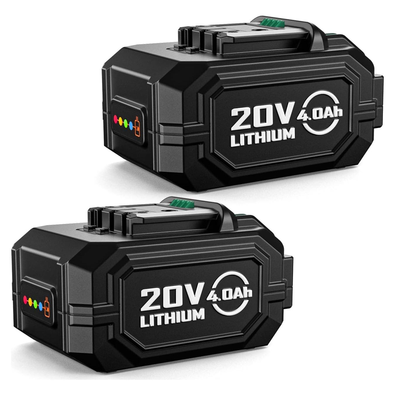 KIMO Paquete de 2 Baterías 20V 4000mAh para Herramientas Eléctricas
