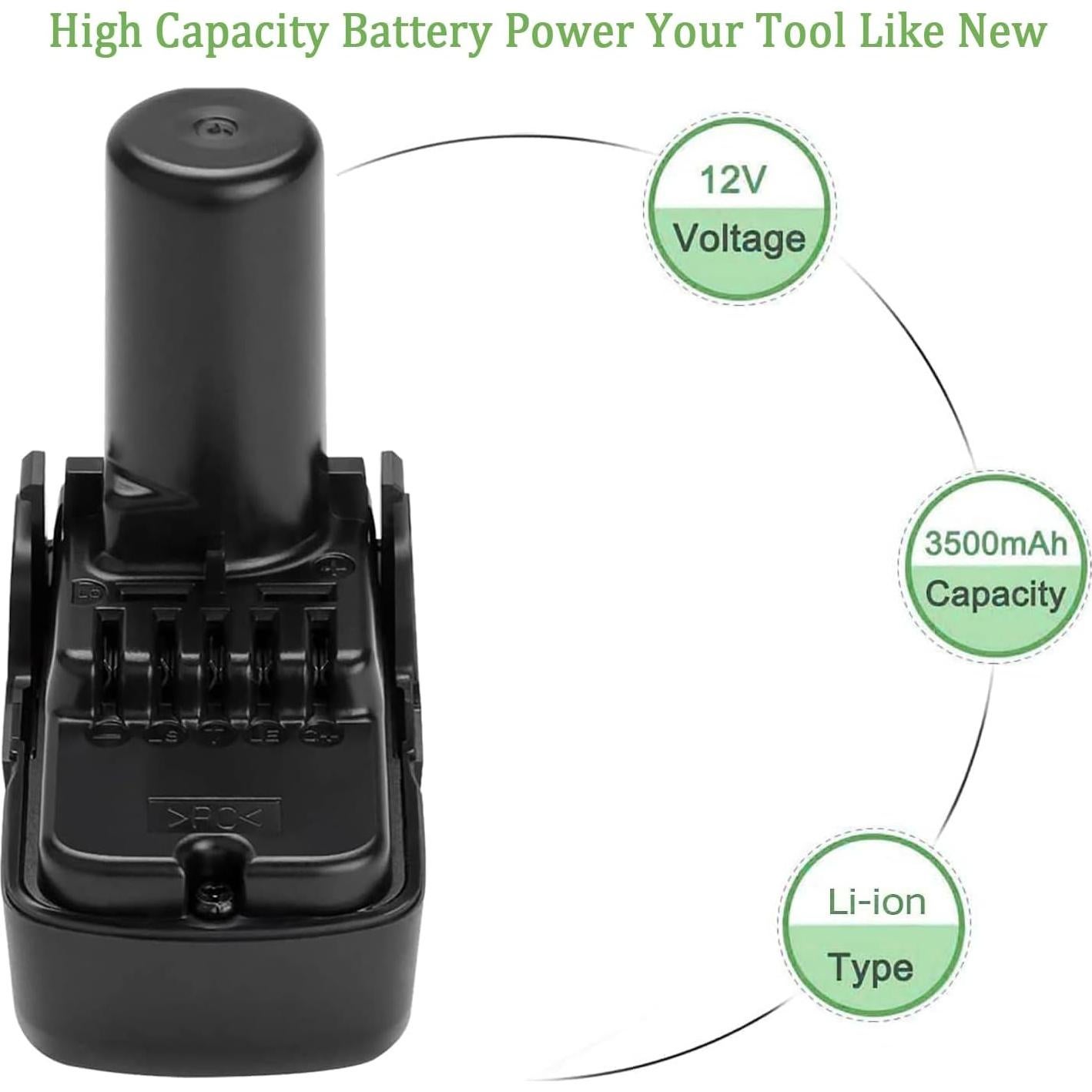 Batería de Reemplazo Hitachi 10.8V-12V 3500mAh Li-ion