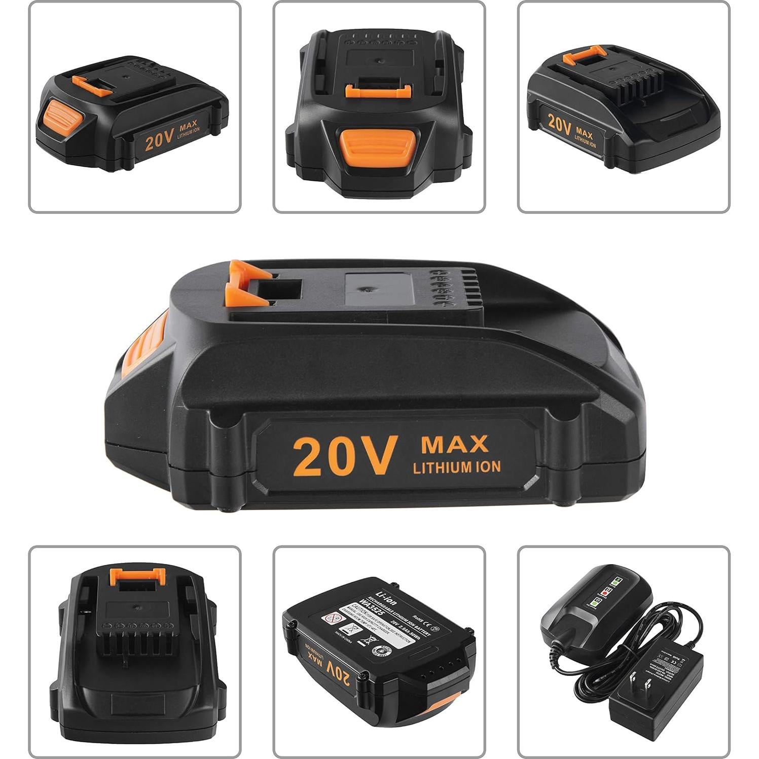 Kit Batería Litio 20V 3000mAh y Cargador Cell9102 para Worx