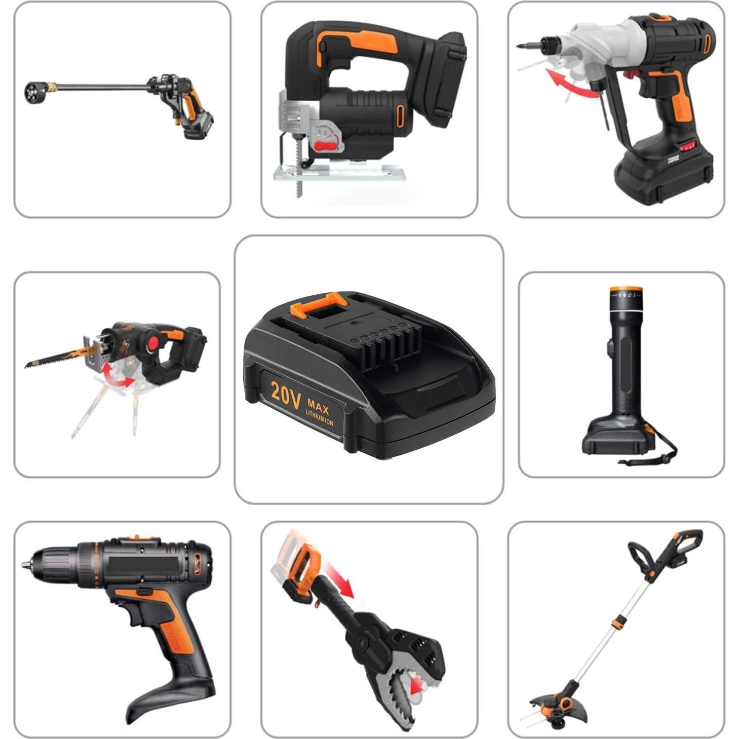 Kit Batería Litio 20V 3000mAh y Cargador Cell9102 para Worx