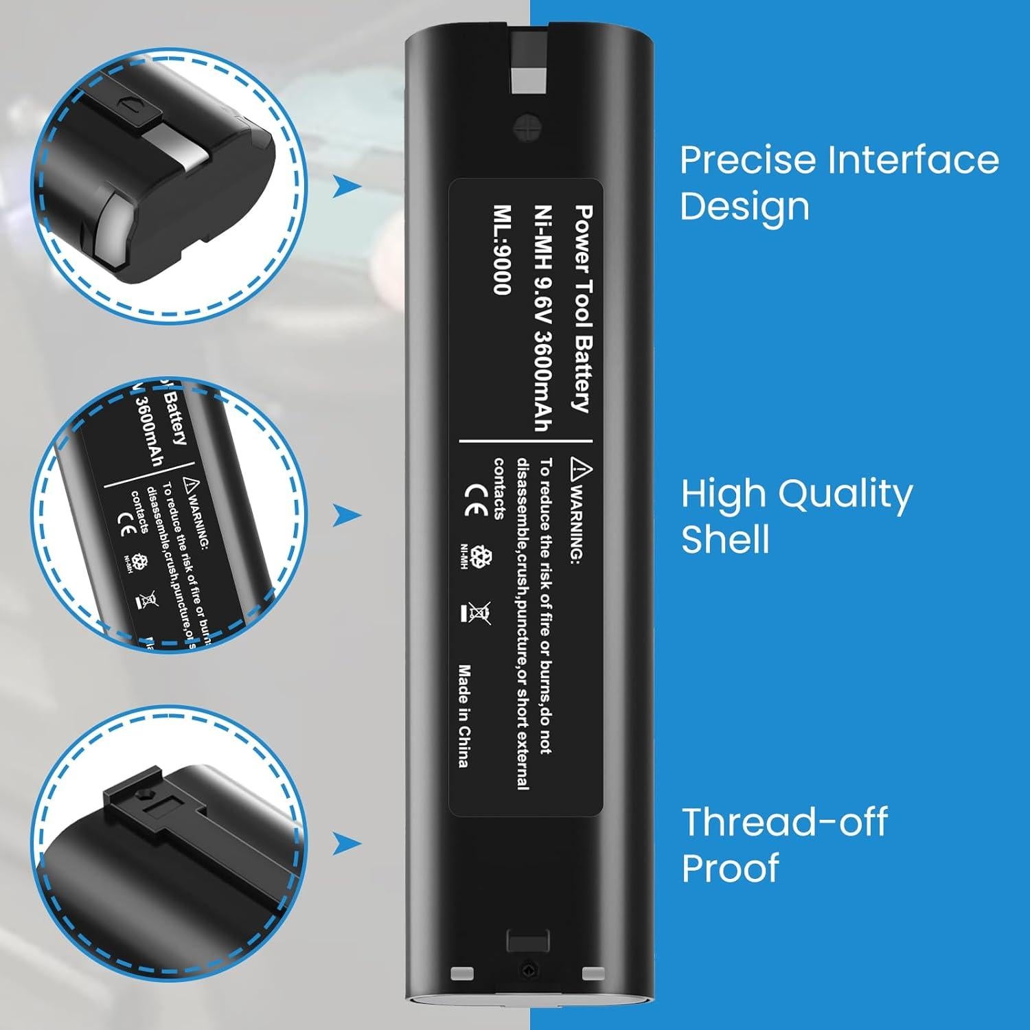 Paquete de 2 Baterías Ni-MH 9.6V 3600mAh Topbatt