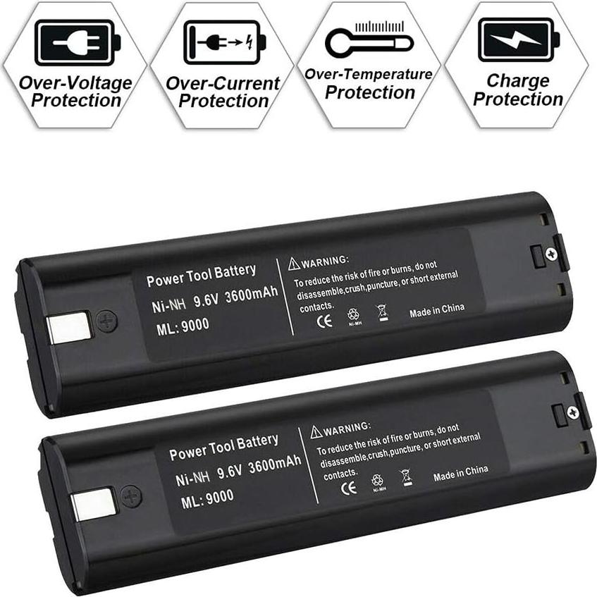 Paquete de 2 Baterías Ni-MH 9.6V 3600mAh Topbatt